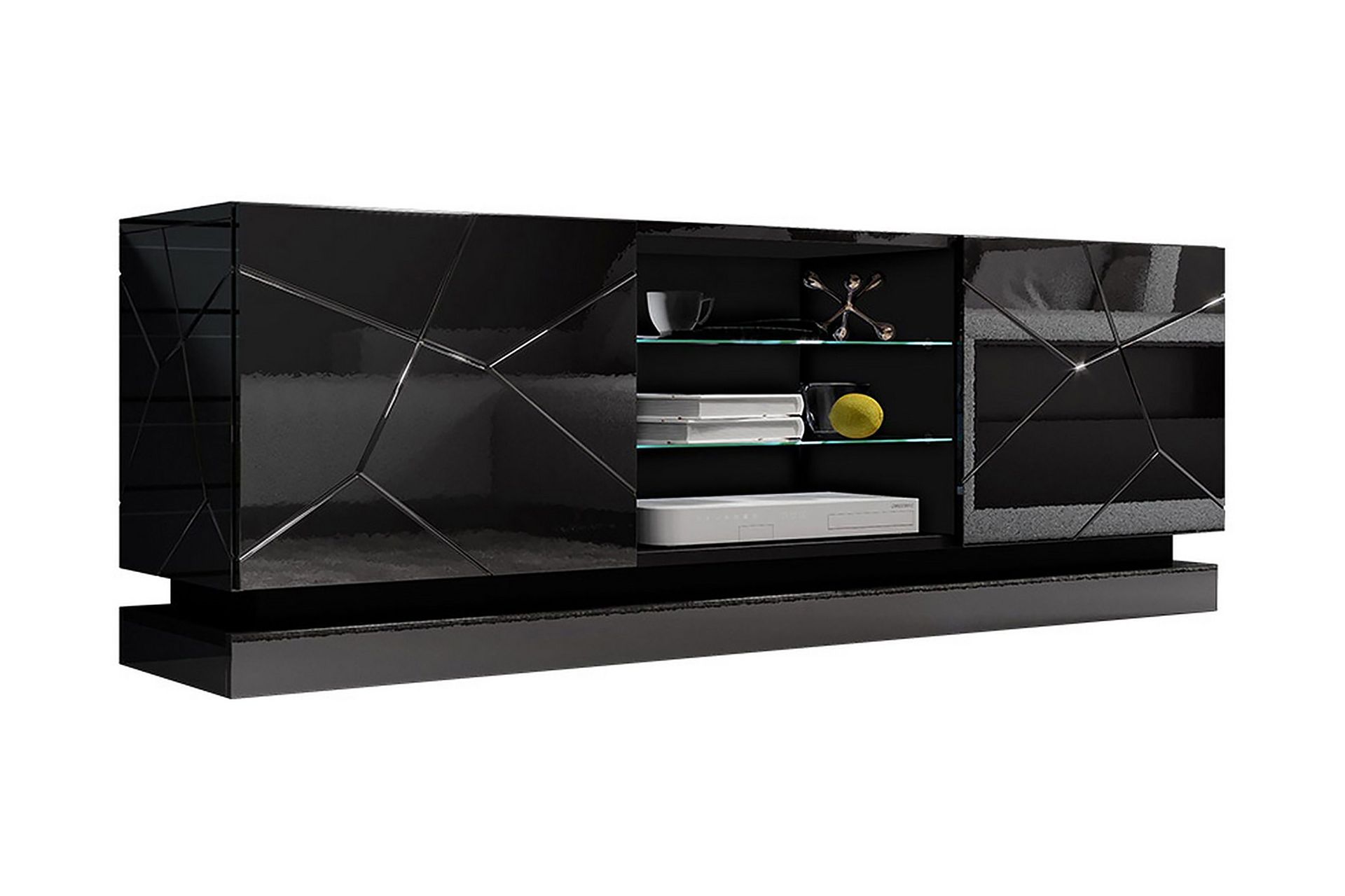 Qiu Tv-b&auml;nk 160 cm - Svart