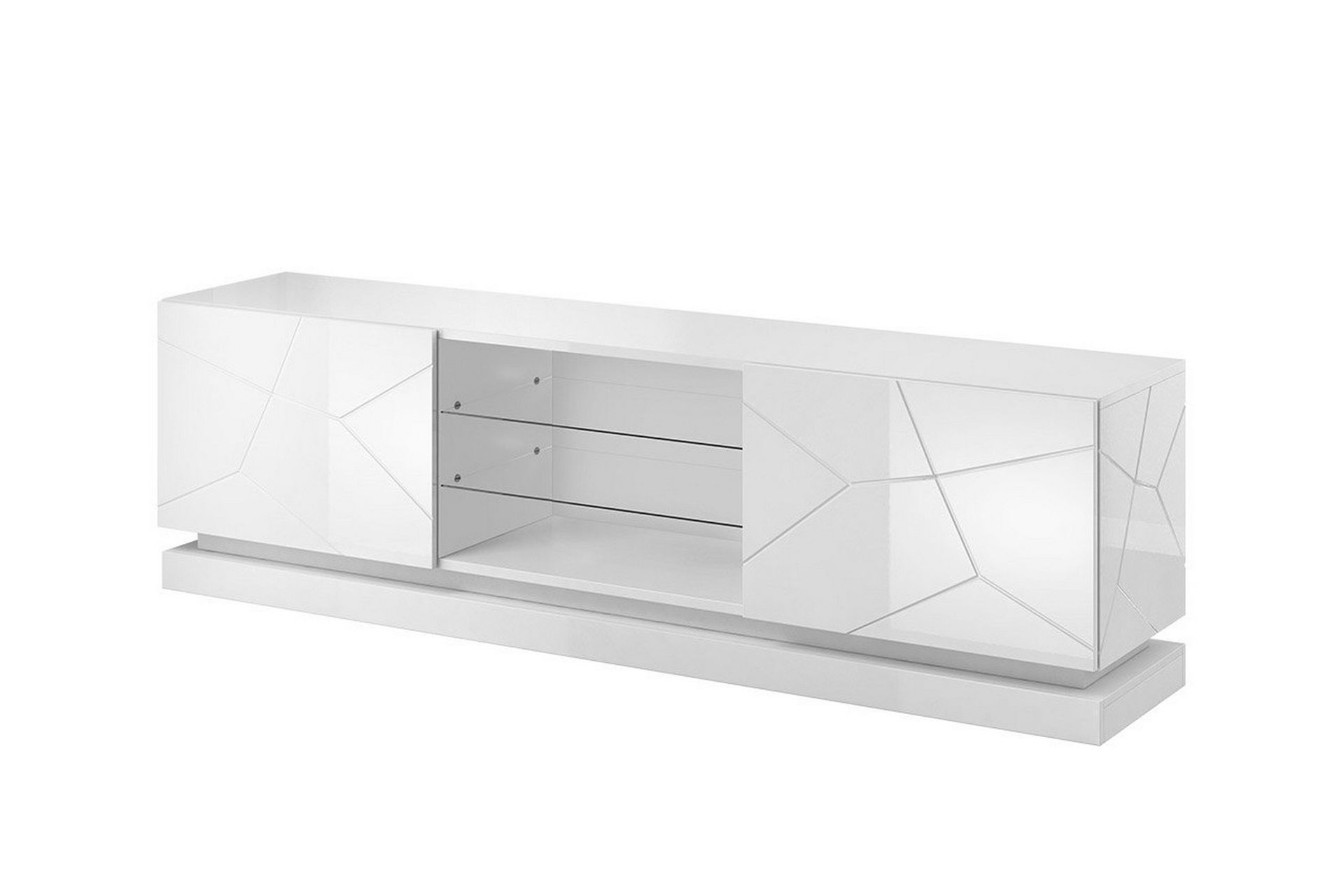 Qiu TV-b&auml;nk 40x200 cm - Vit/H&ouml;gglans