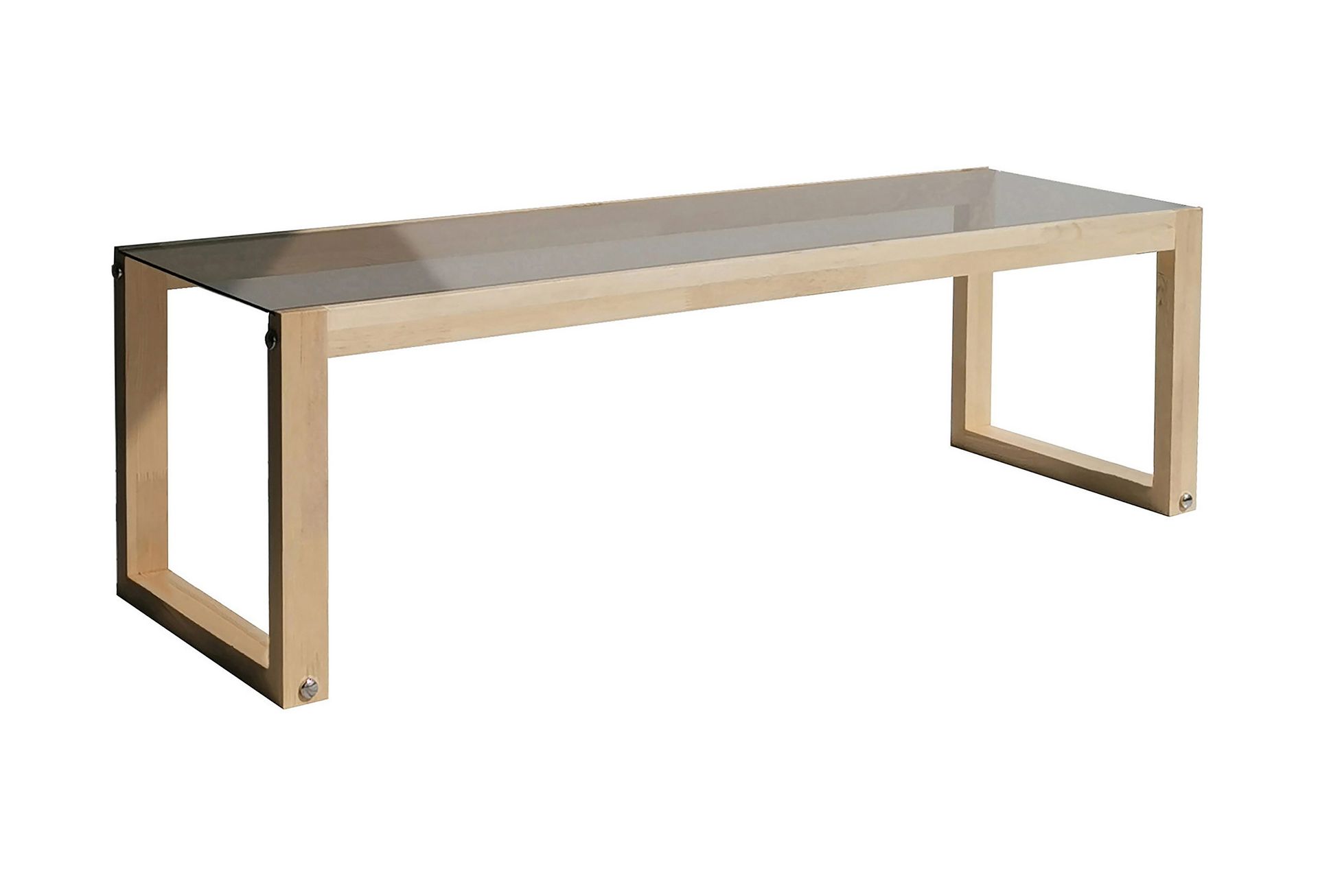 Sqandie Golvst&aring;ende Tv-b&auml;nk 130 cm i Glas med Tr&auml;ram - Brun