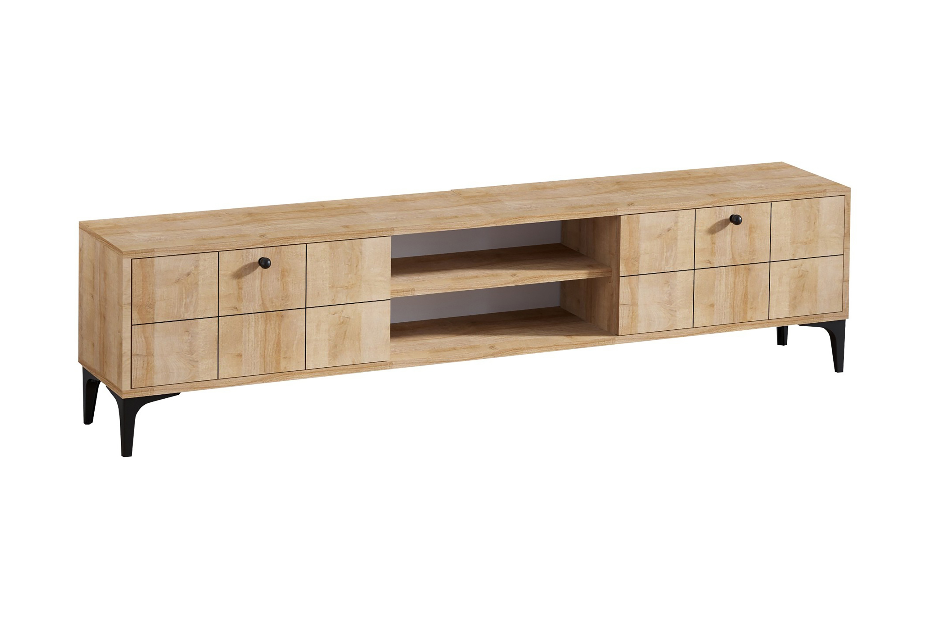 Tv-bänk 30x180 cm Natur/Svart