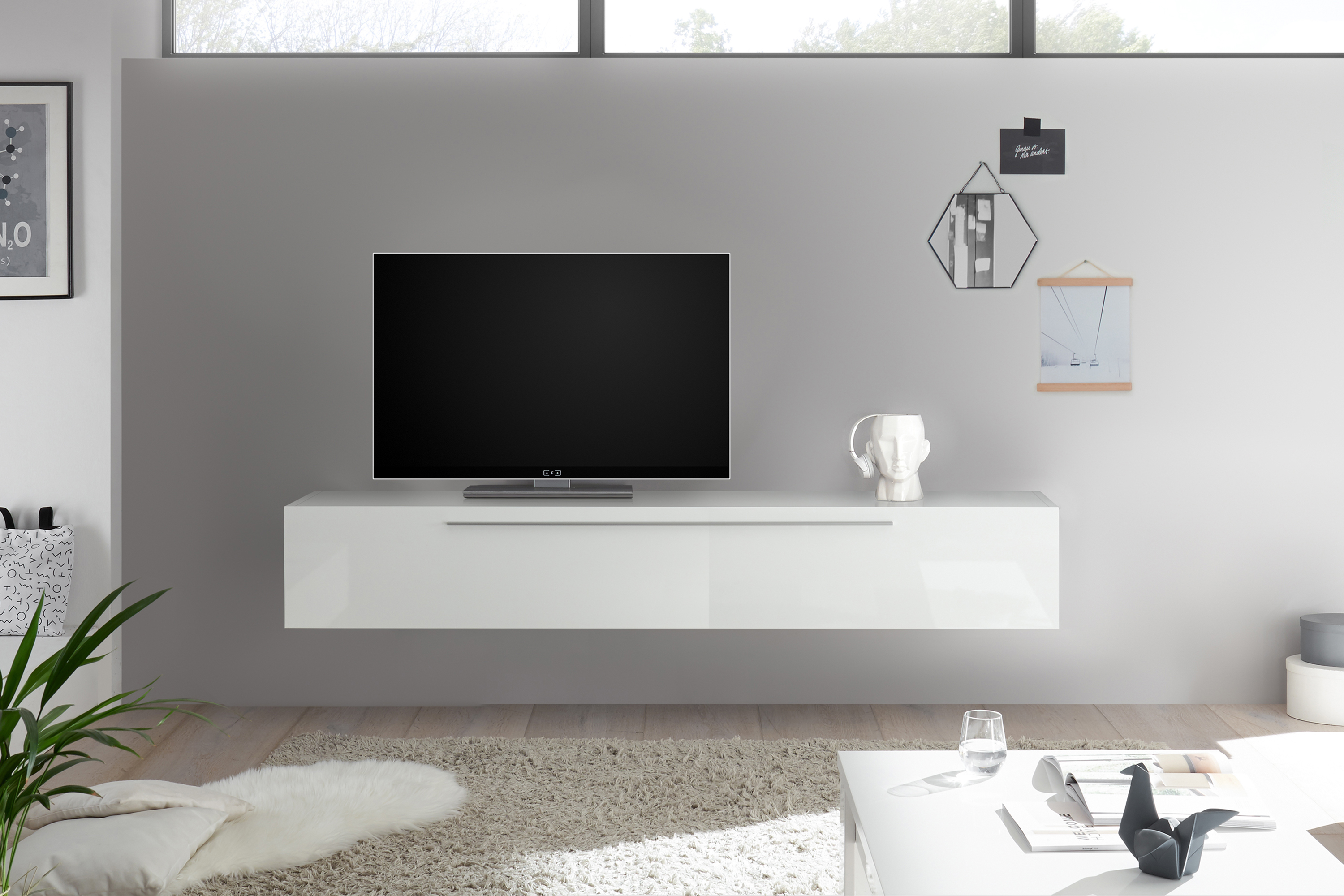 tv-bänk acme 210 cm - vit