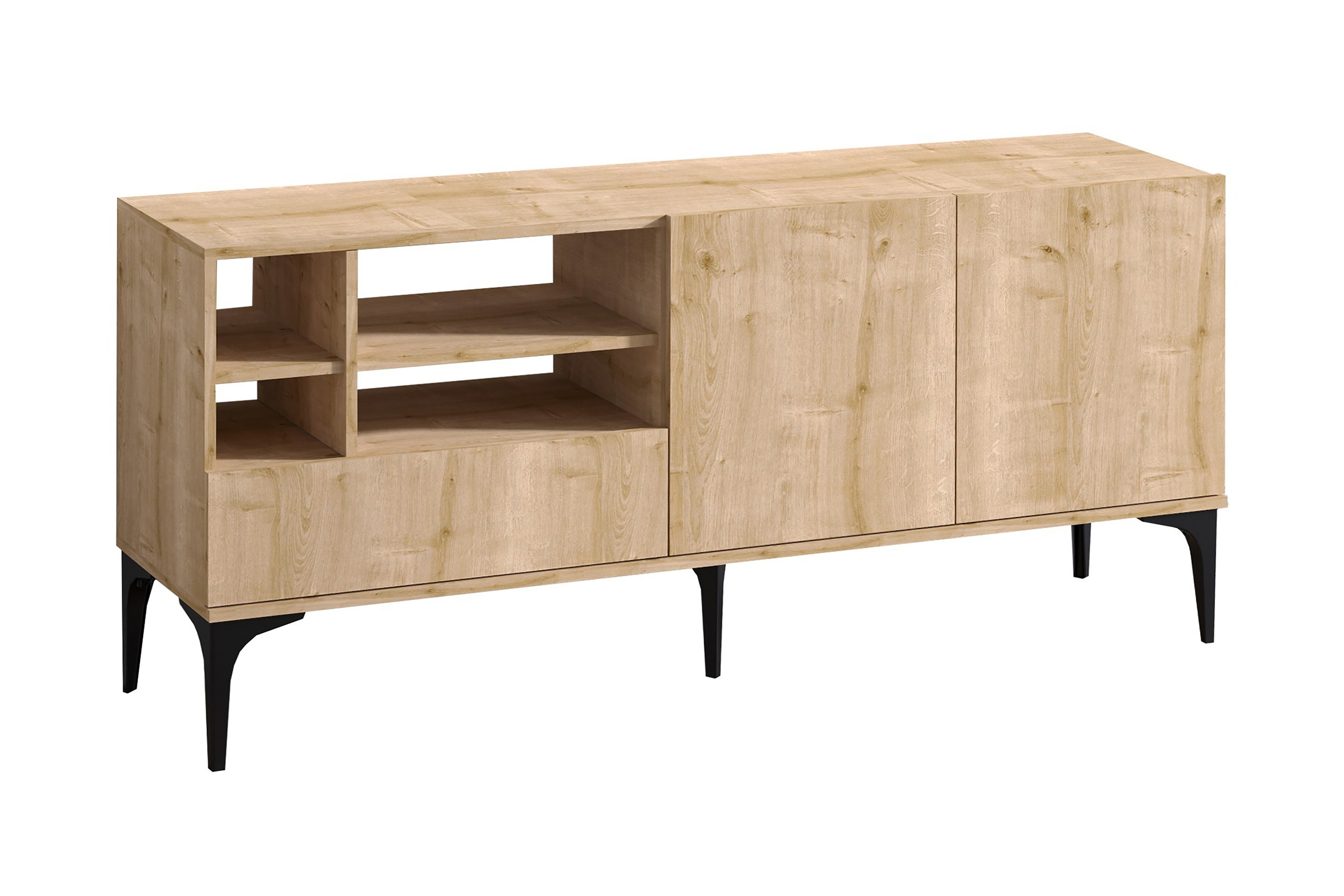 Tv-bänk Barranca 80 cm Natur/Vit
