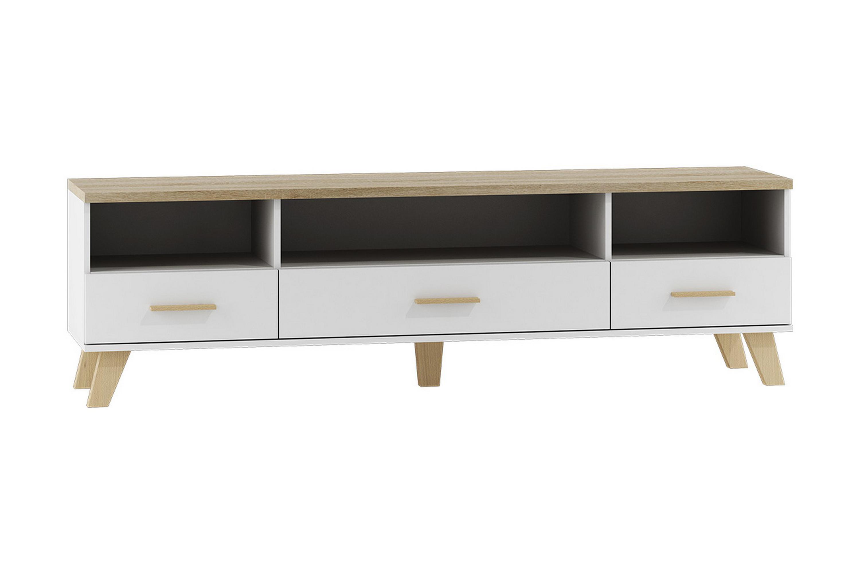 TV-bänk Dudley180 cm Vit/Ek