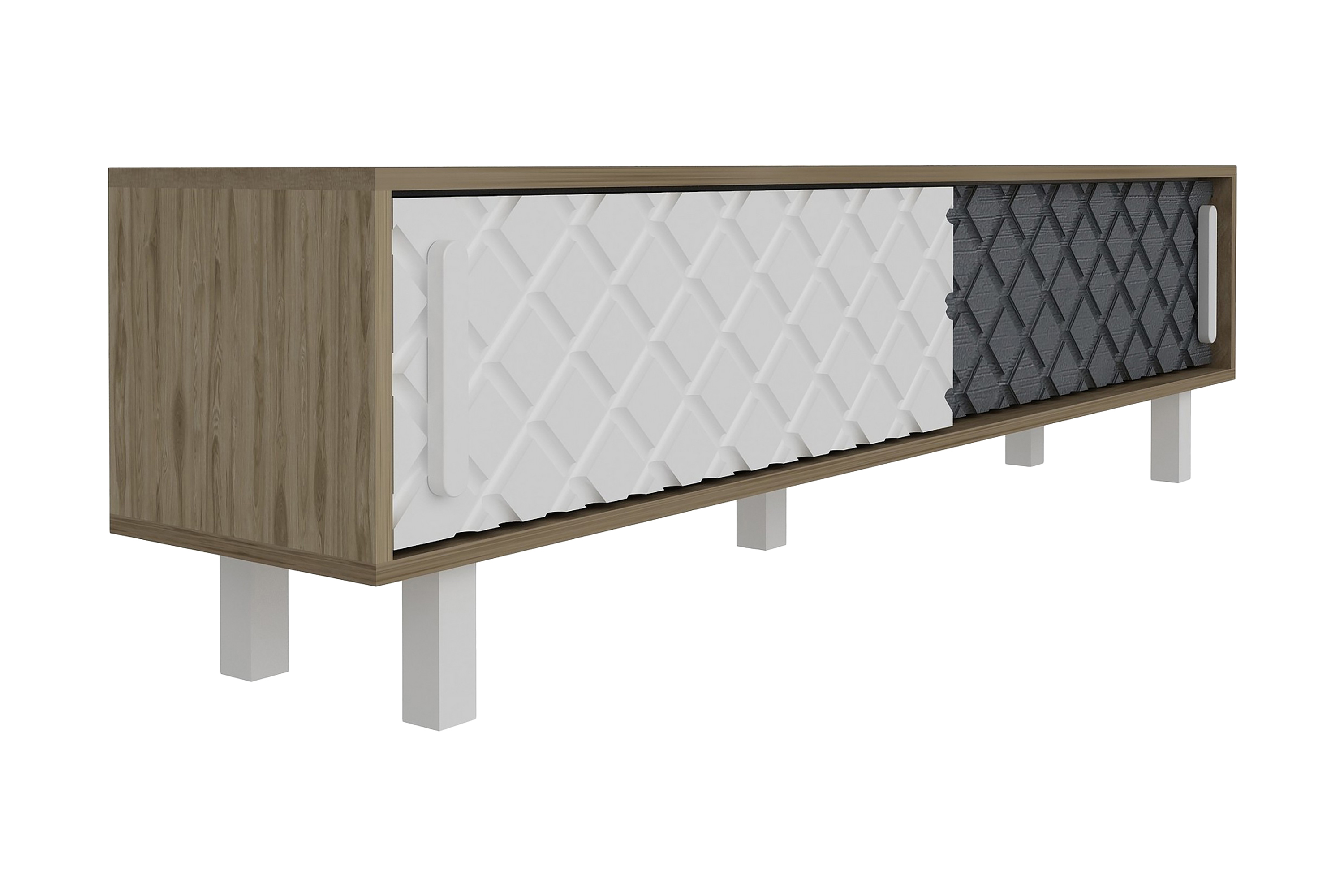 tv-bänk dumö 180 cm - brunvit