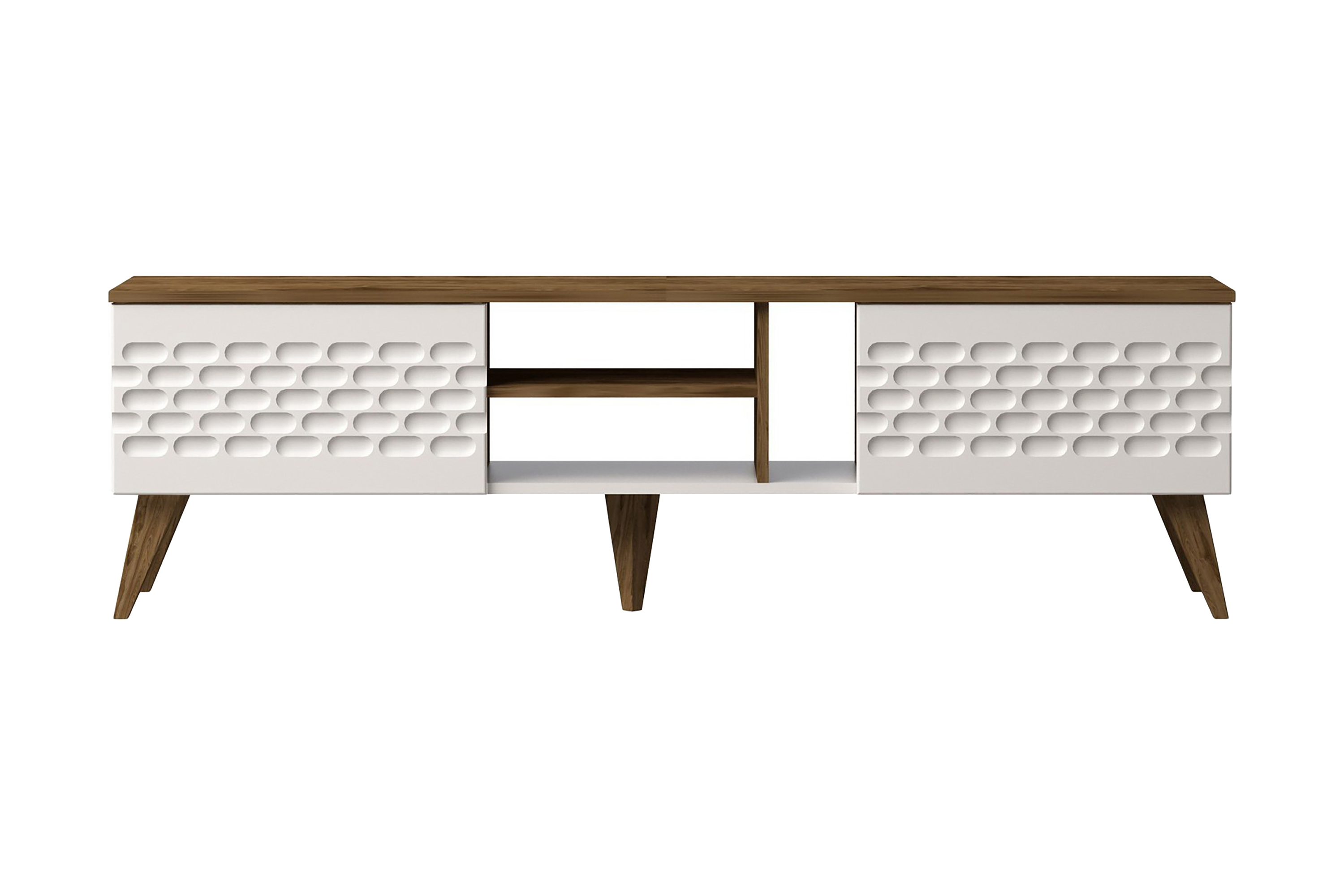 tv-bänk dumö 180 cm - vitbrun