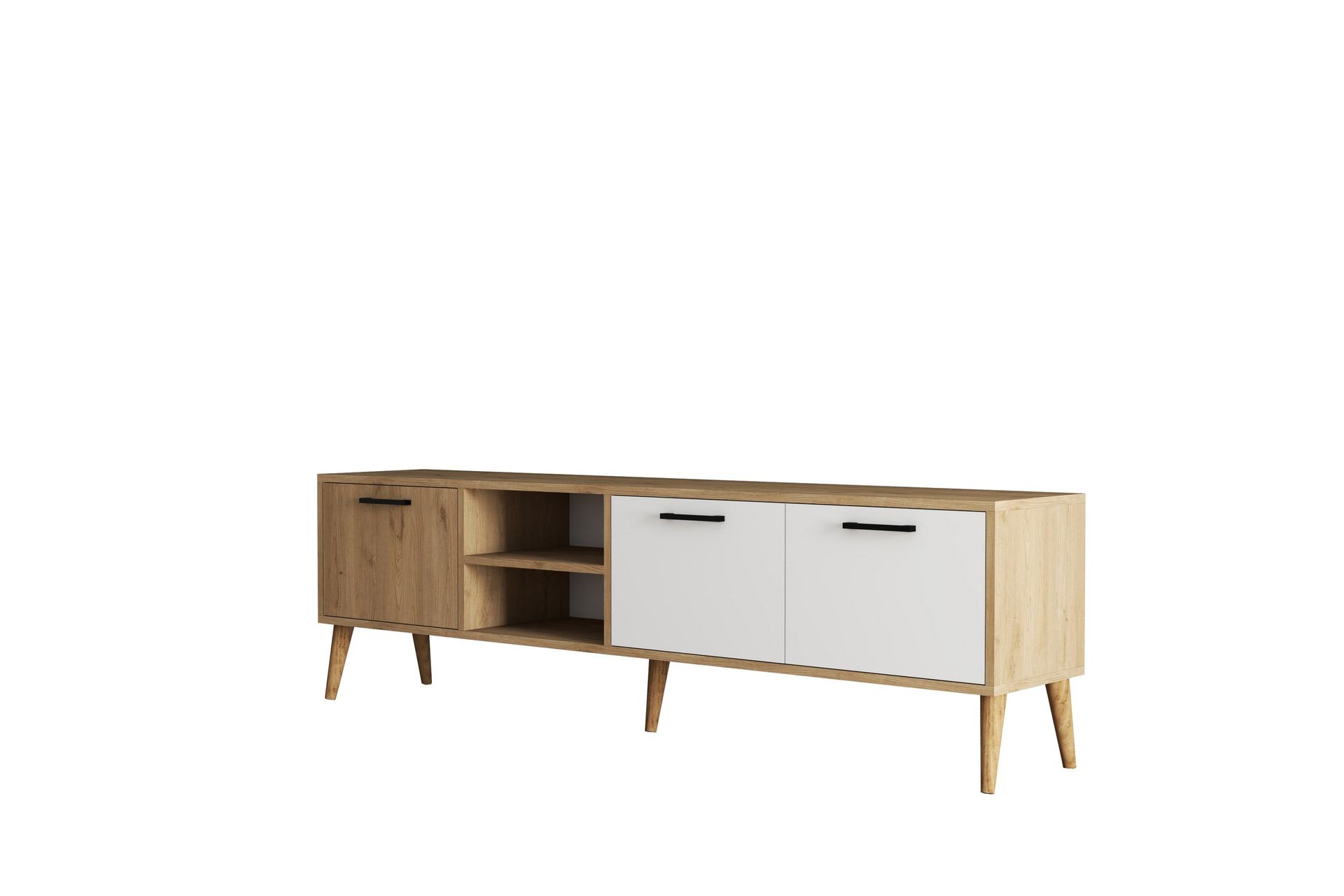 tv-bänk essexa 180x35 cm brun/vit - hanah home