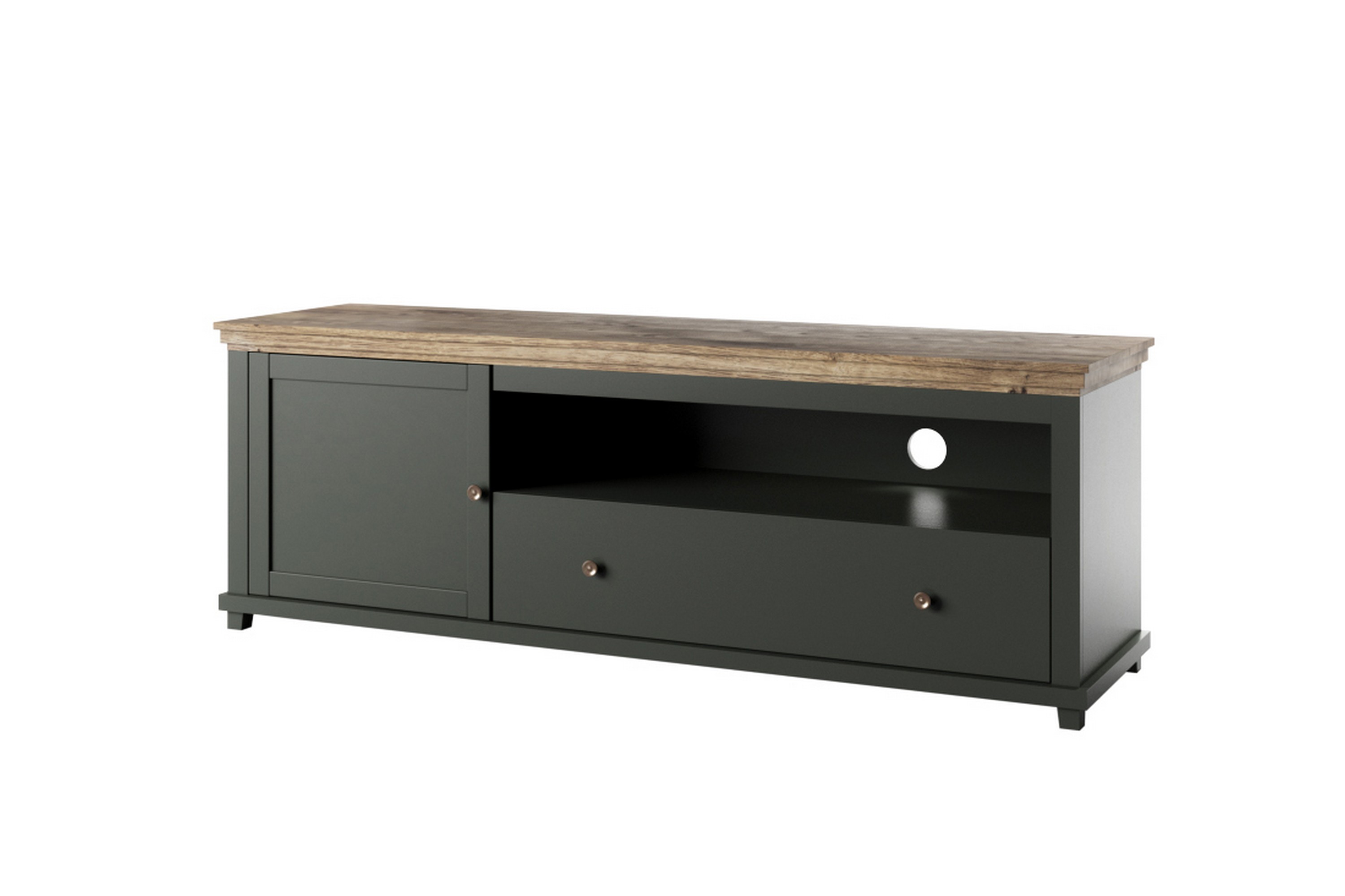 tv-bänk getafez 181 cm - khaki/natur