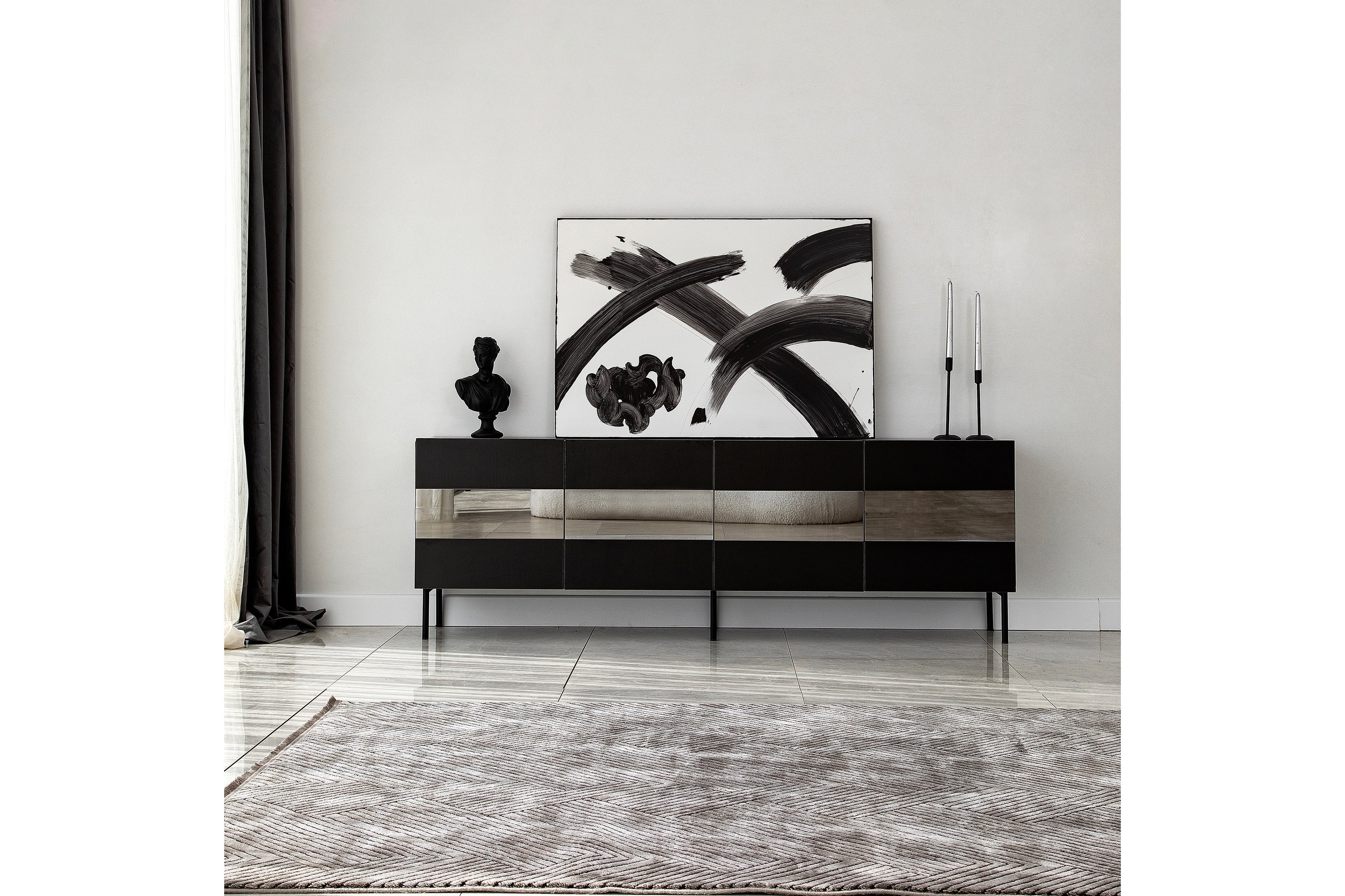 tv-bänk haripala 180 cm - svart