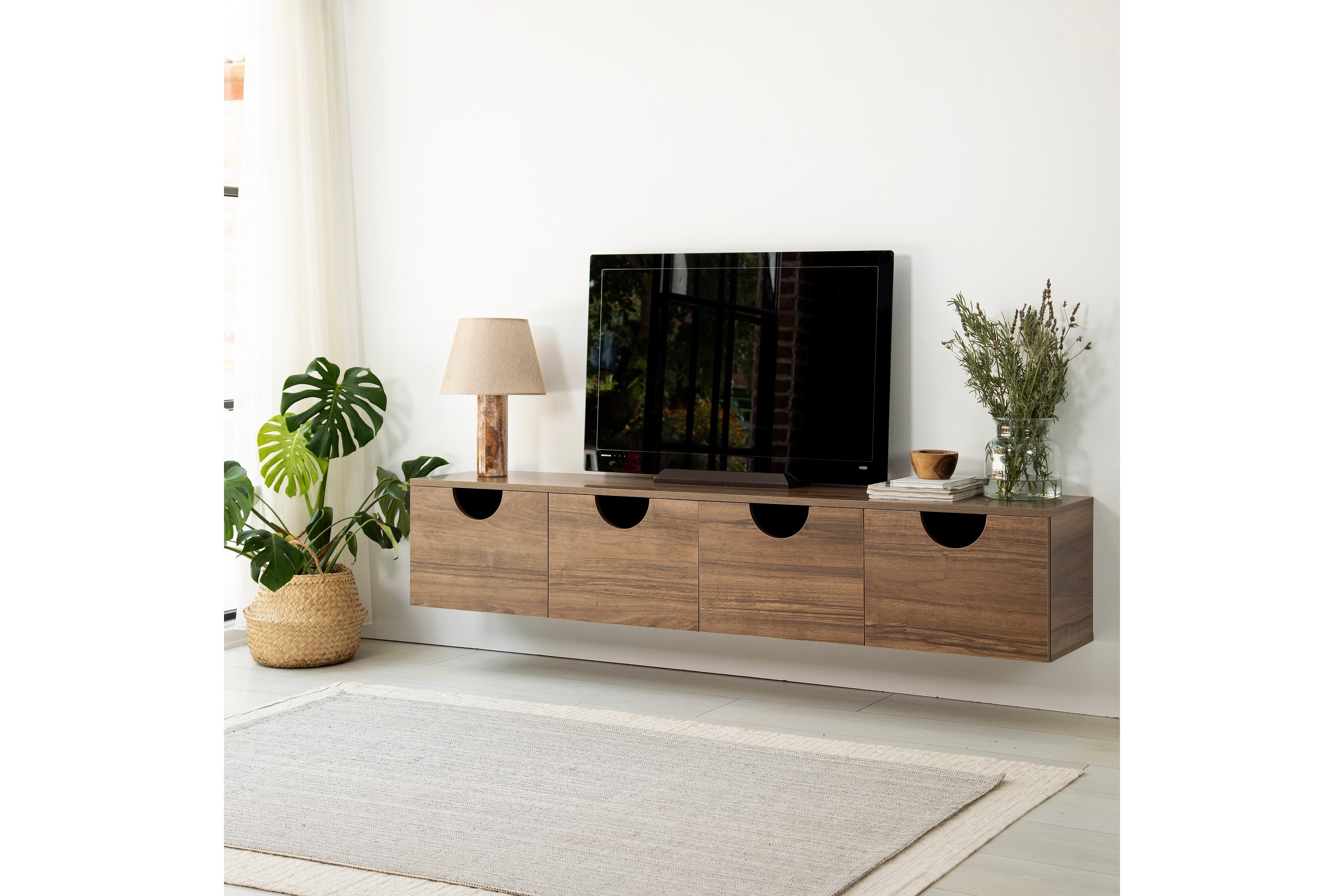tv-bänk khalidur 180 cm - valnöt