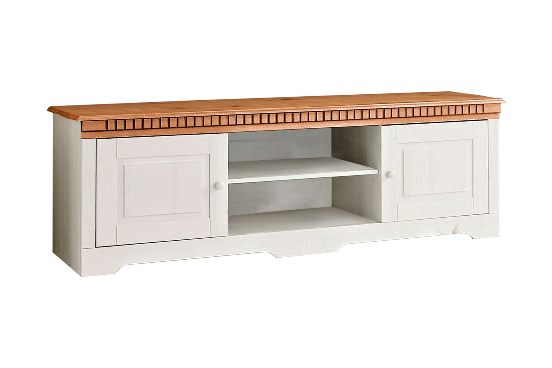 TV-b&auml;nk Lidwina 175 cm - Vit/Brun