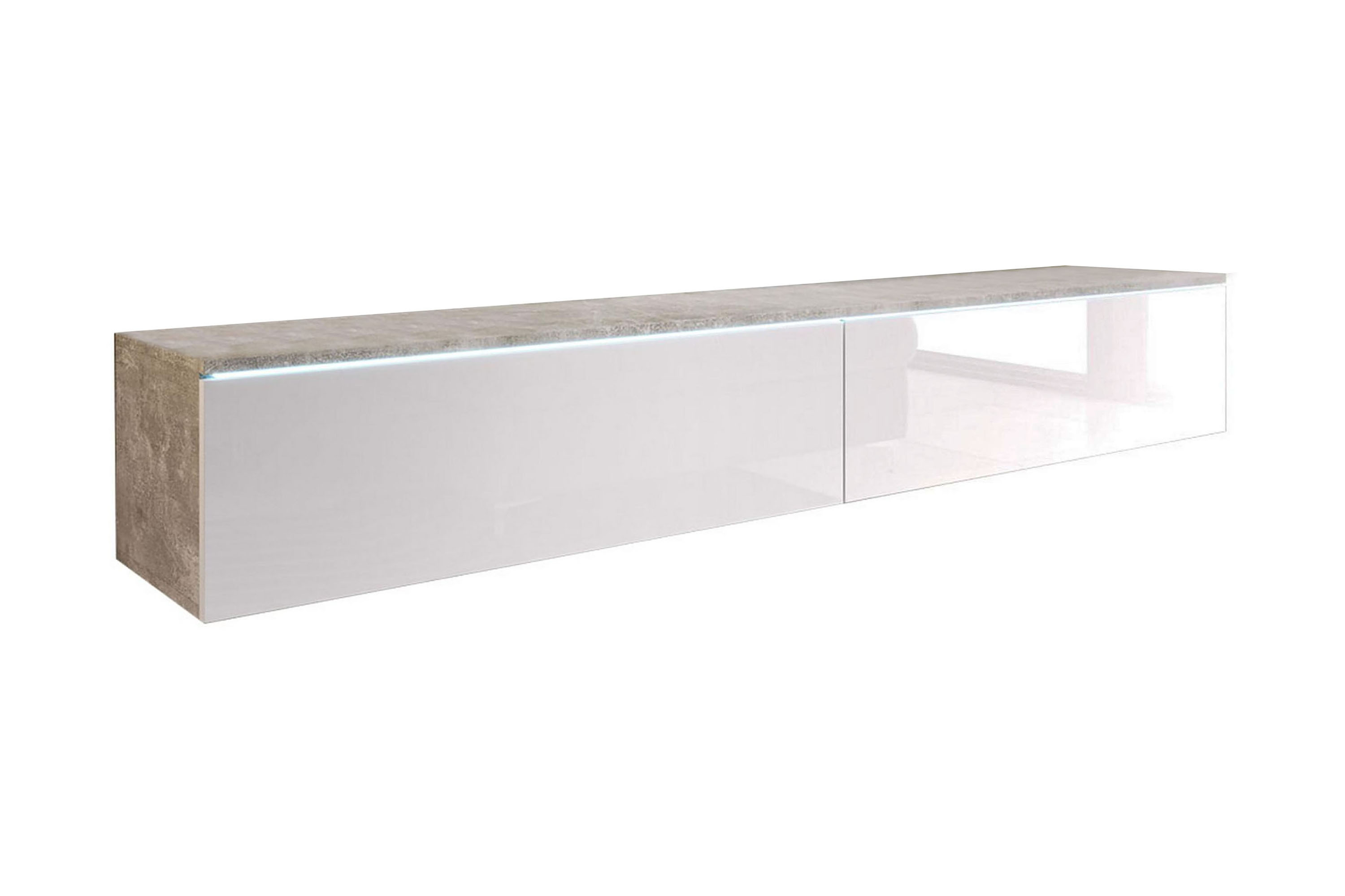 TV-bänk Lourmais 180 cm Vit/Grå