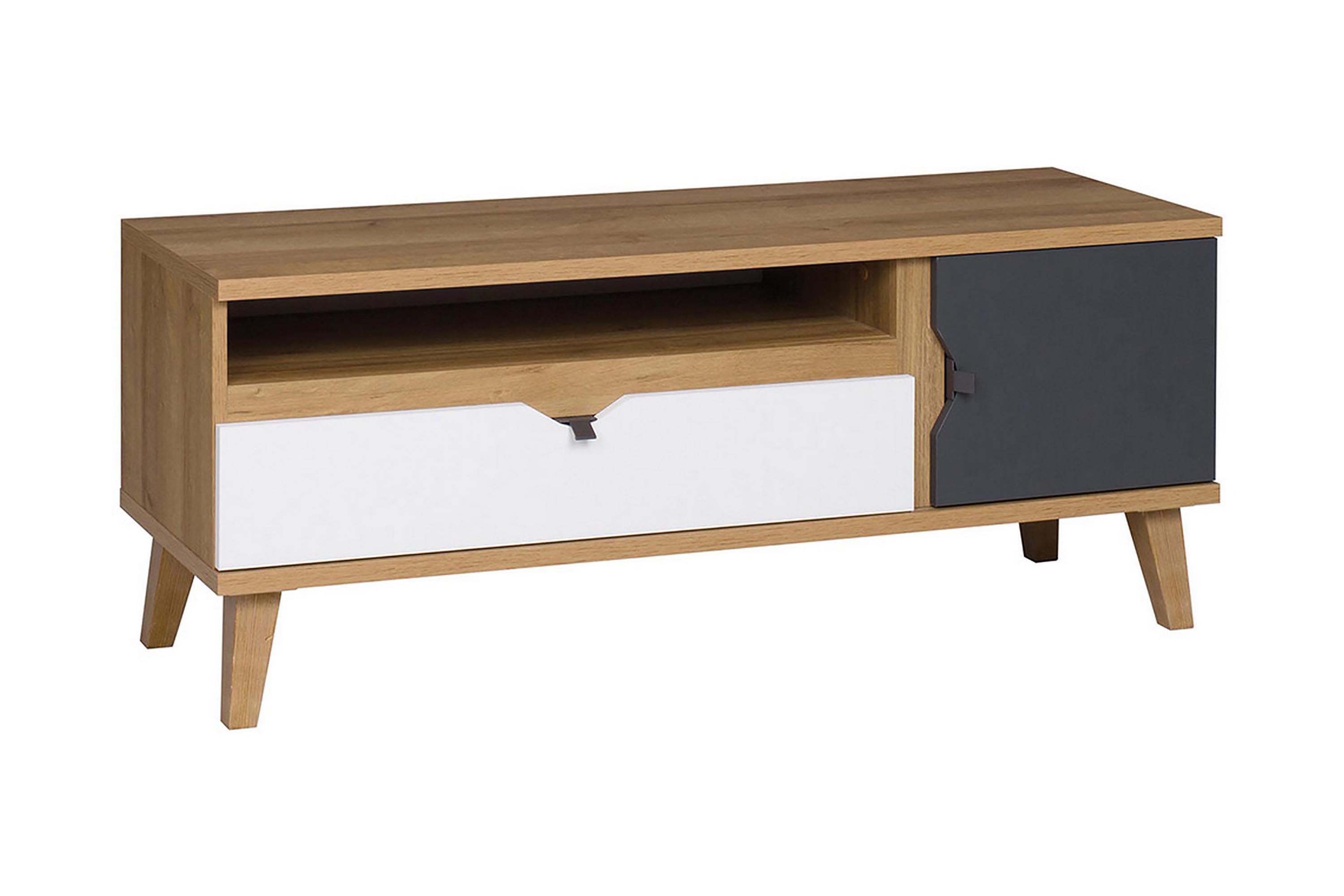 TV-bänk Lyseme 120 cm Vit/GråTrä