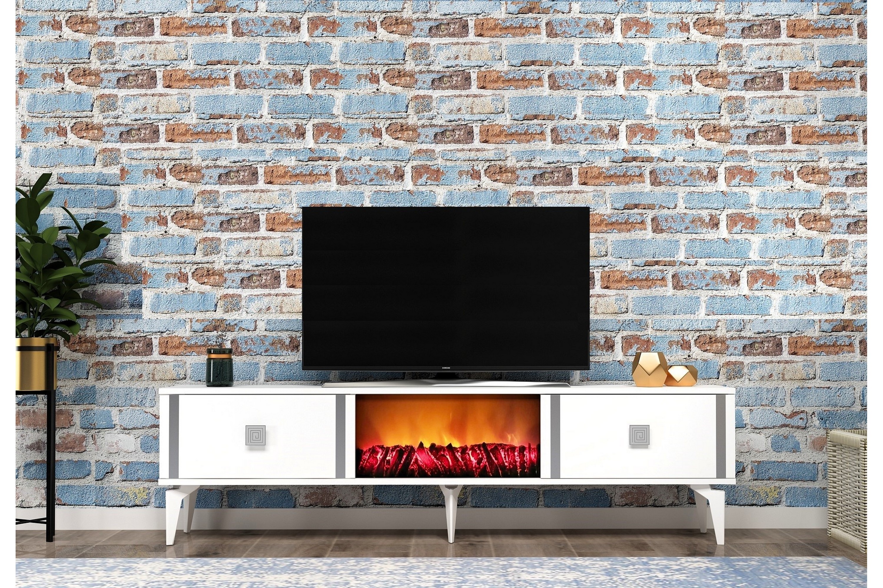 Tv-bänk Male 150 cm Silver