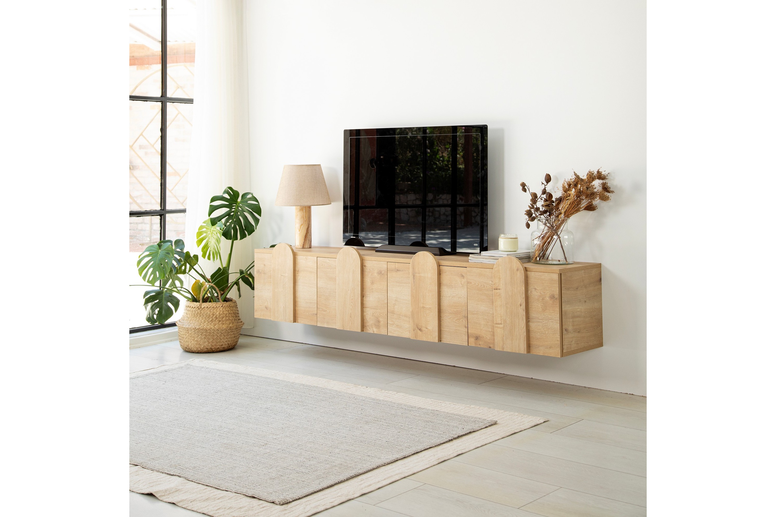Tv-bänk Malpani 180 cm Ek