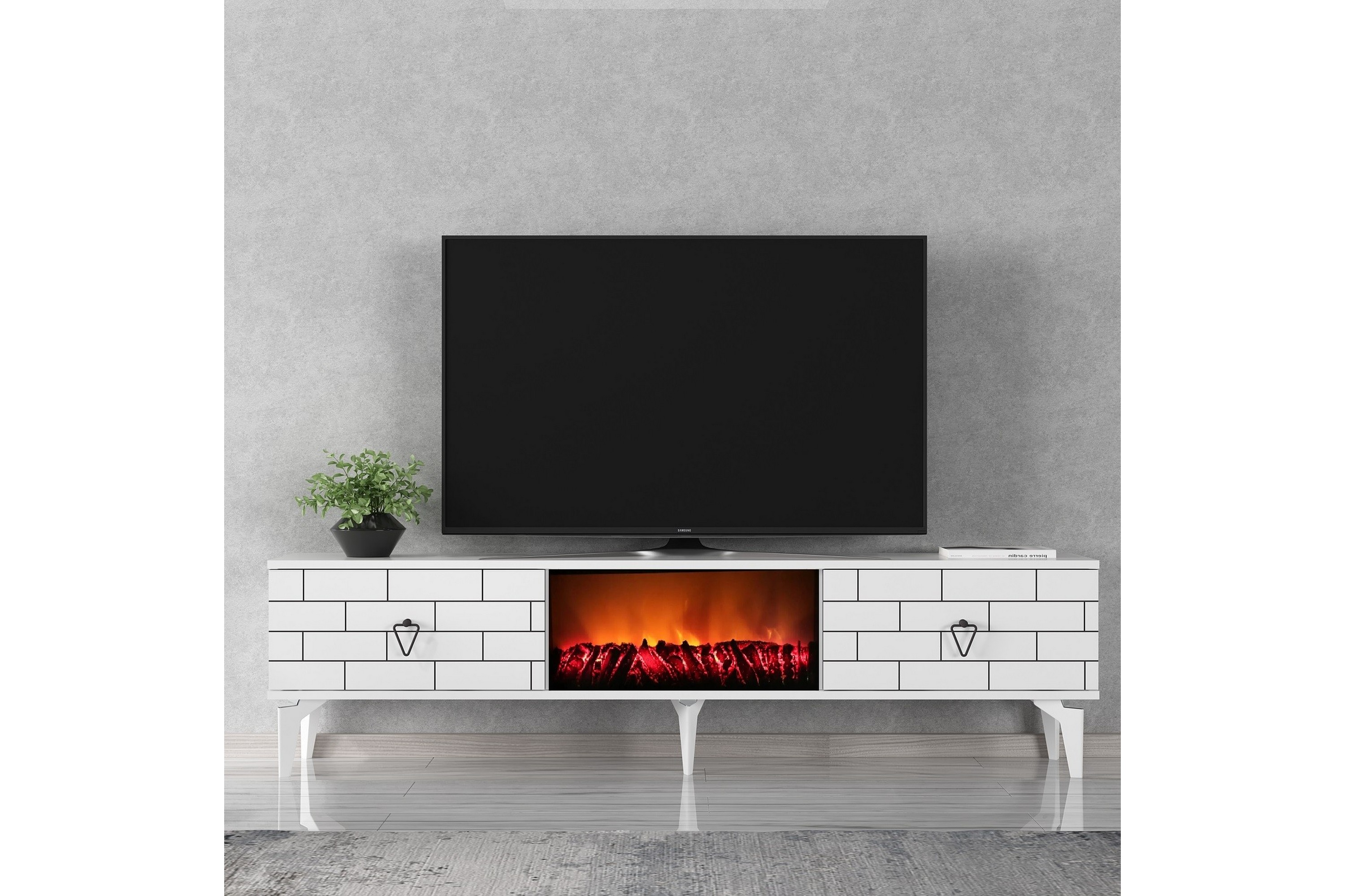 Tv-bänk Mangla 150 cm Vit