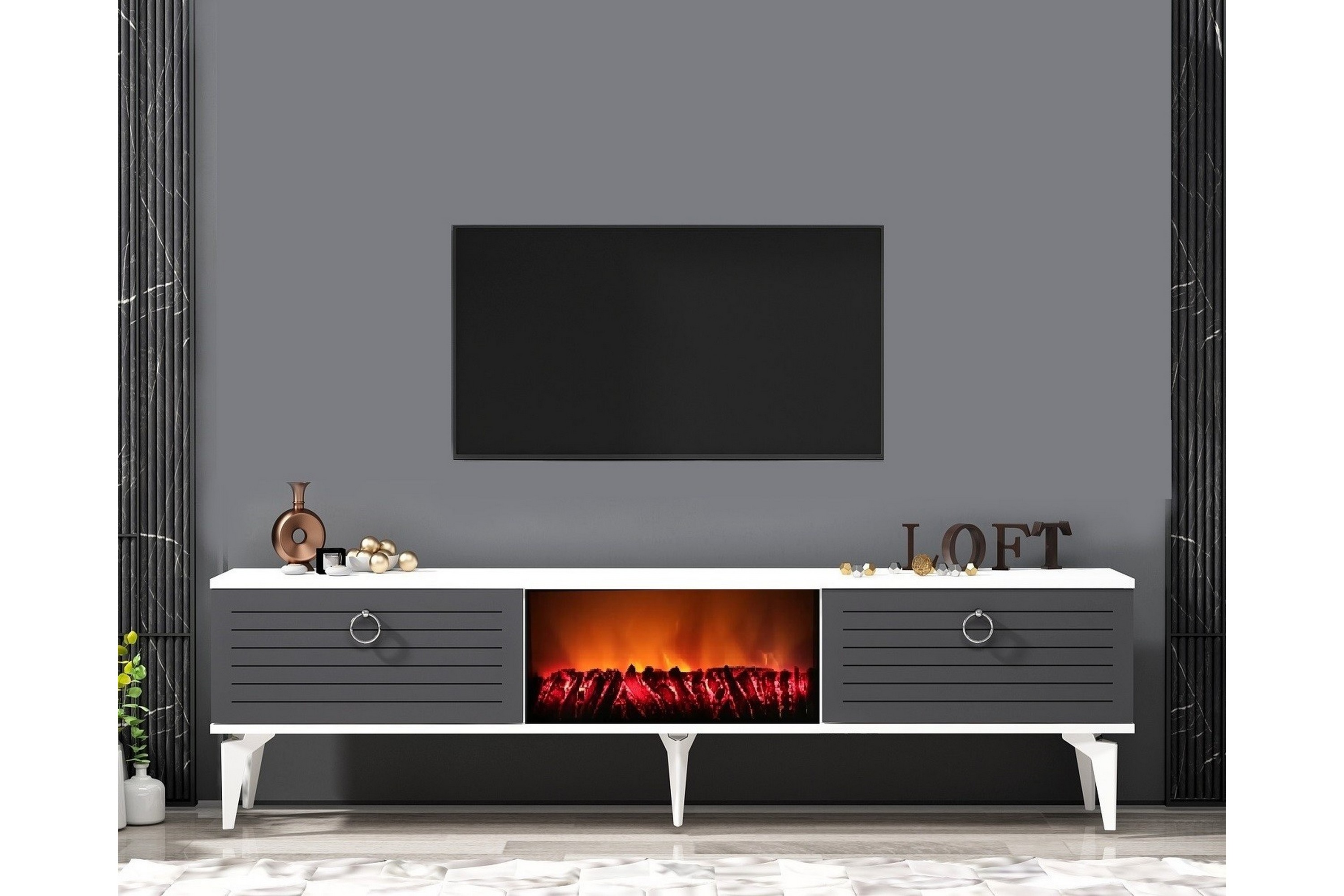 Tv-bänk Mula 150 cm Antracit