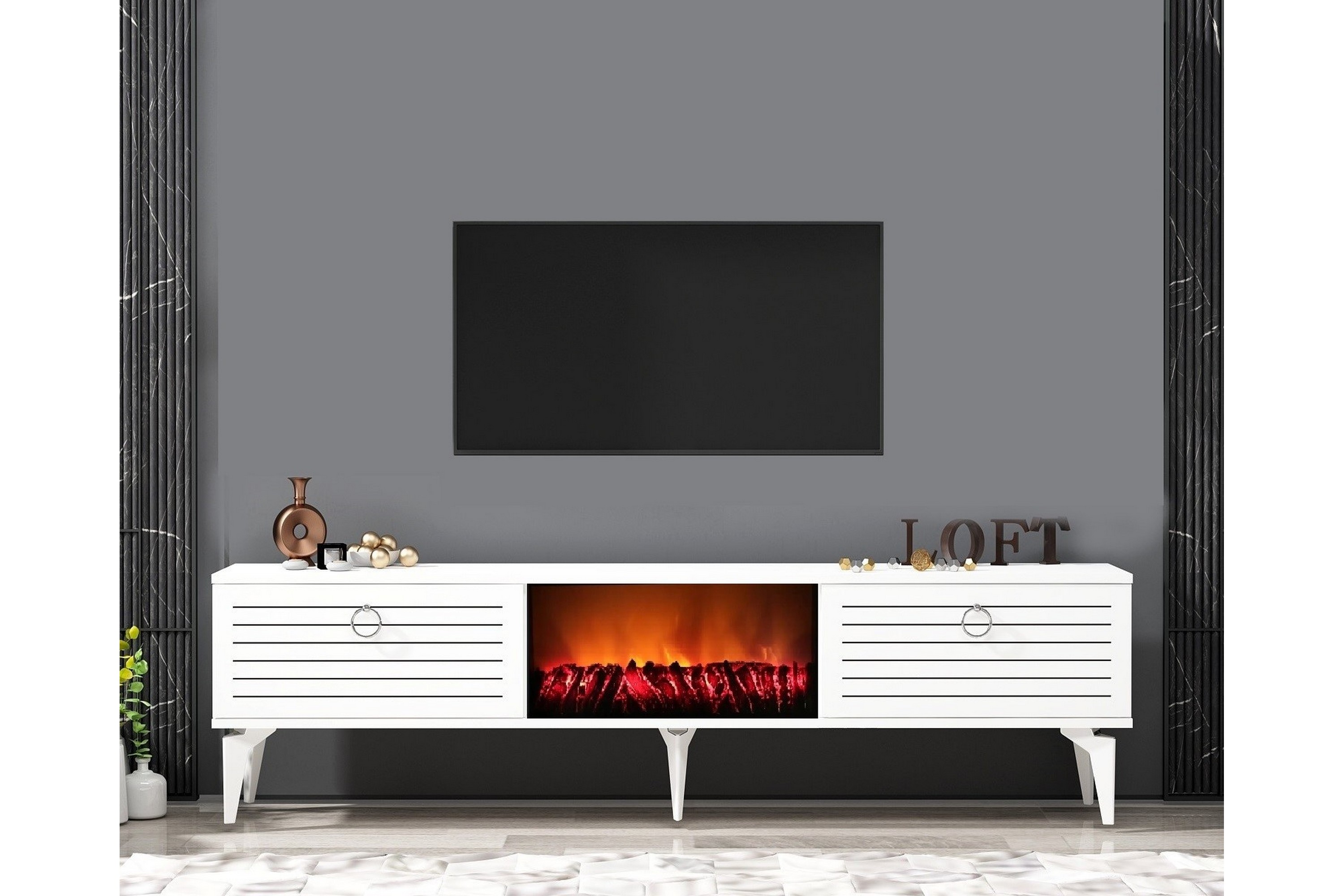 Tv-bänk Mula 150 cm Vit