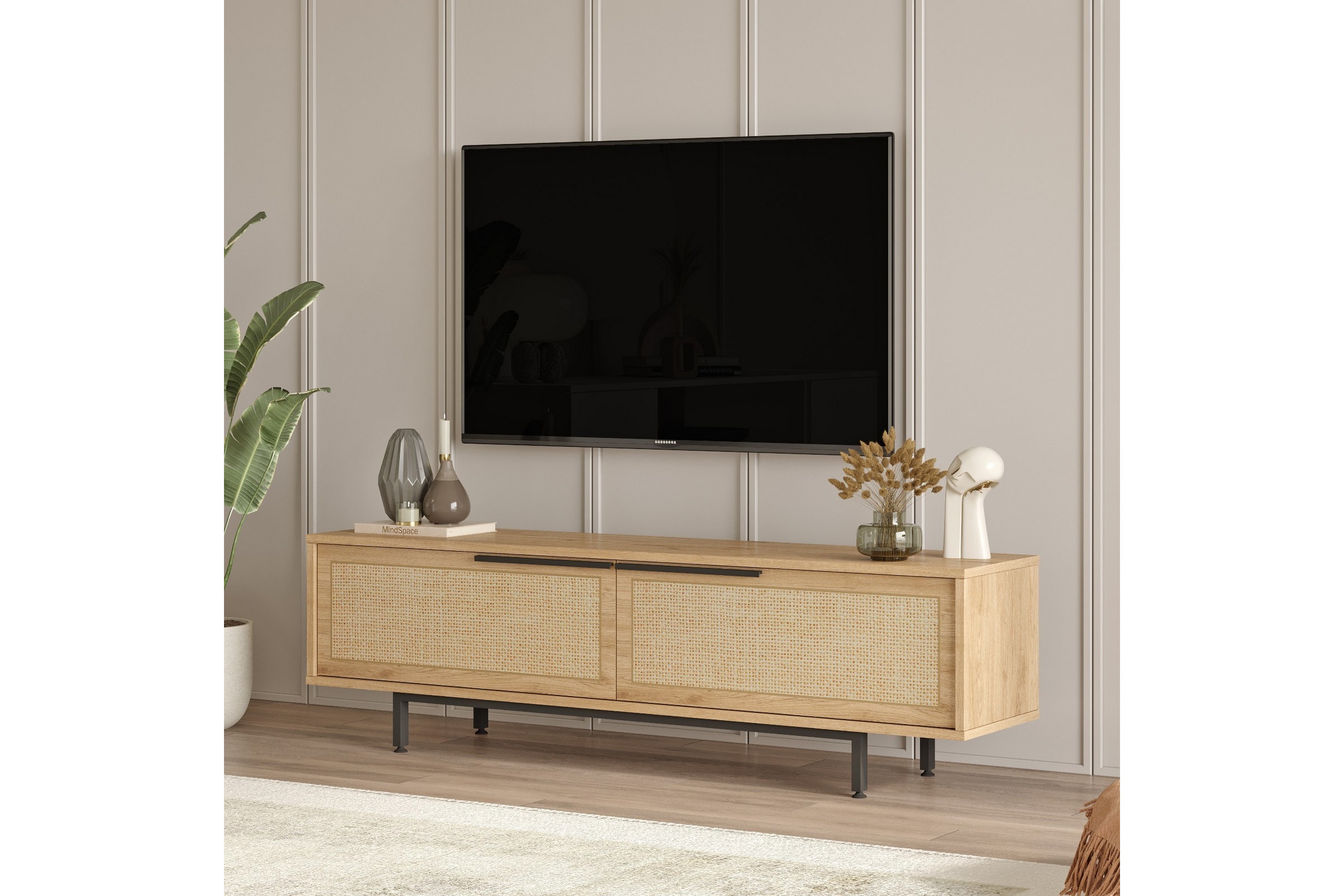 Tv-bänk Munish 160 cm Ek/Valnöt