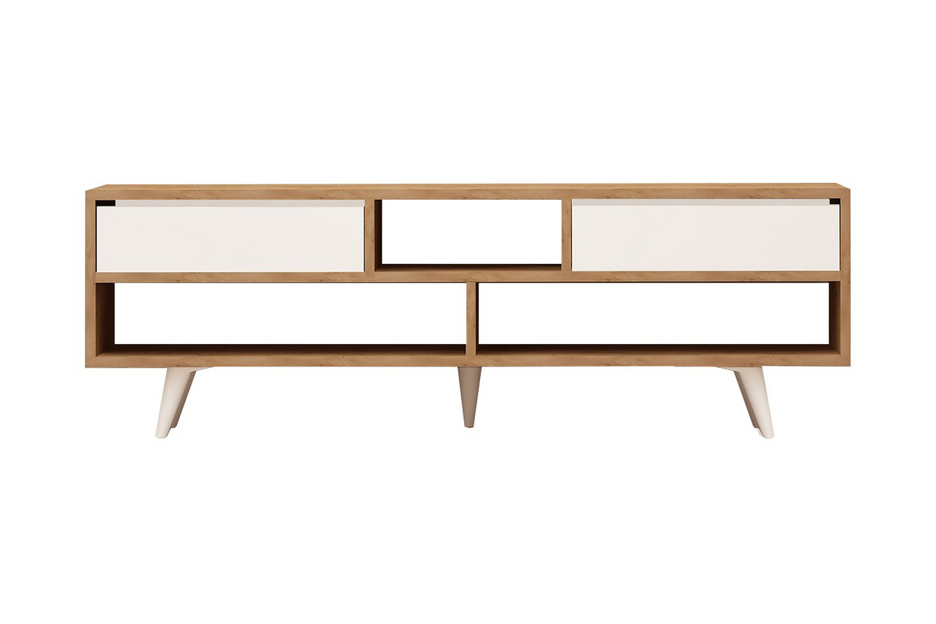 Tv-bänk Naidaj 140 cm Brun/Vit
