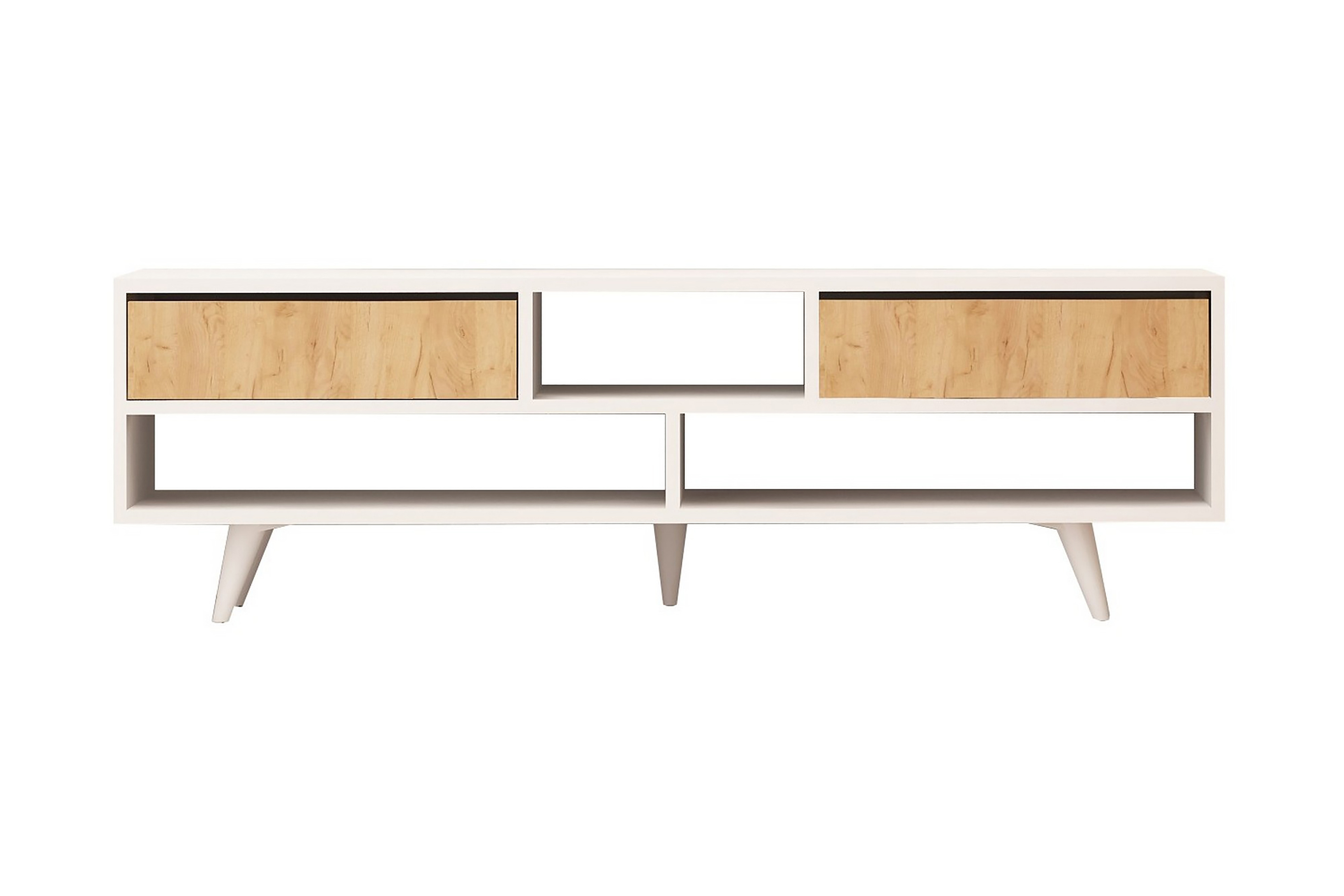 Tv-bänk Naidaj 140 cm Vit/Brun