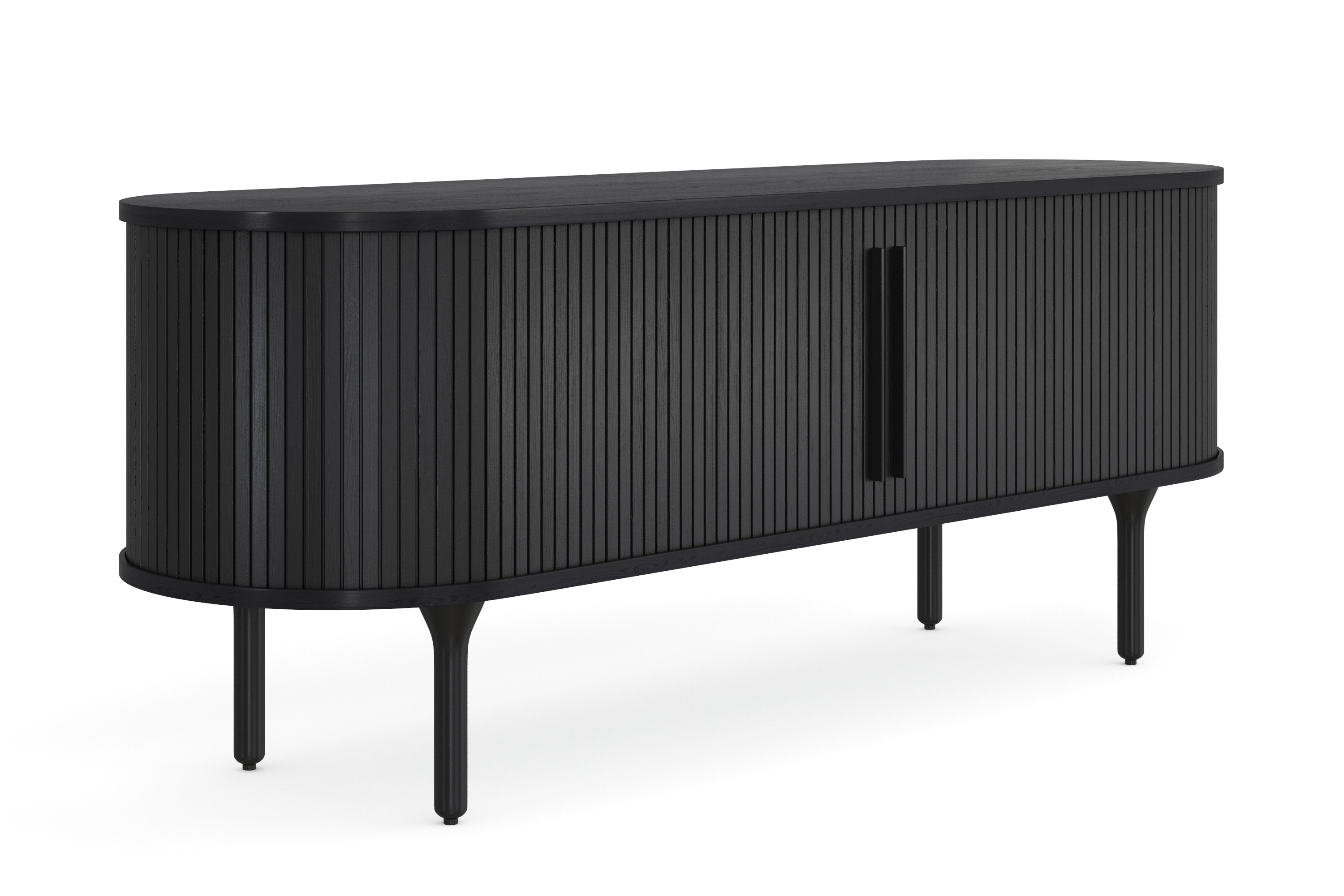 TV-bänk Neandir 150x45 cm Massiv Ek Svart