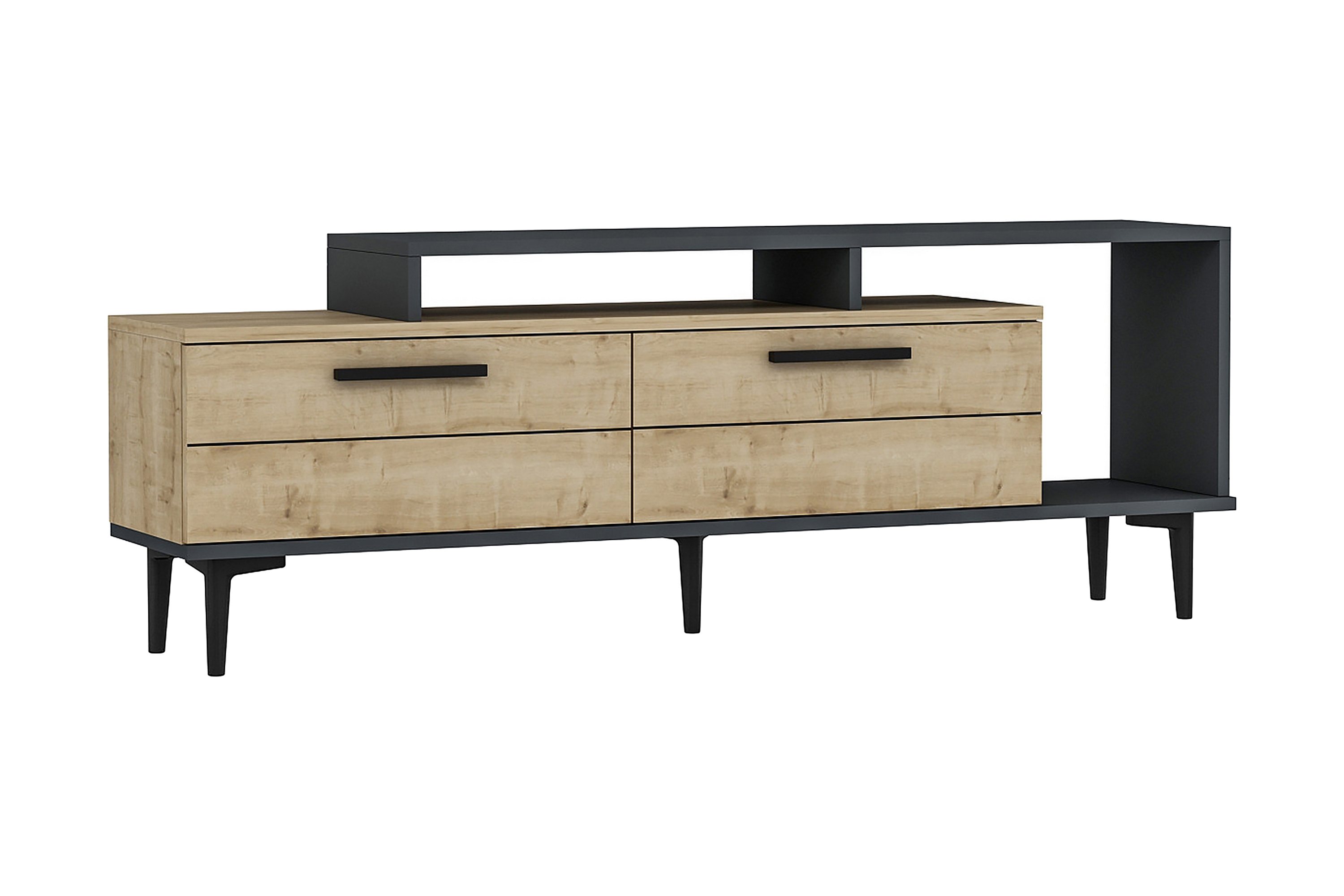 Tv-bänk Nivarlet 150 cm BlåNatur/Antracit