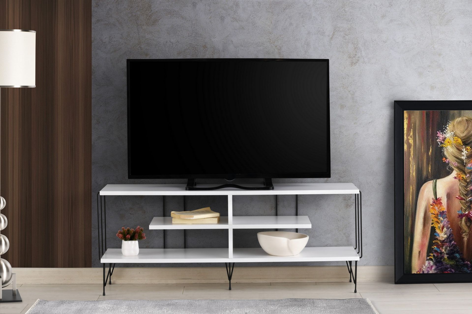tv-bänk steinhagen 120 cm - vit