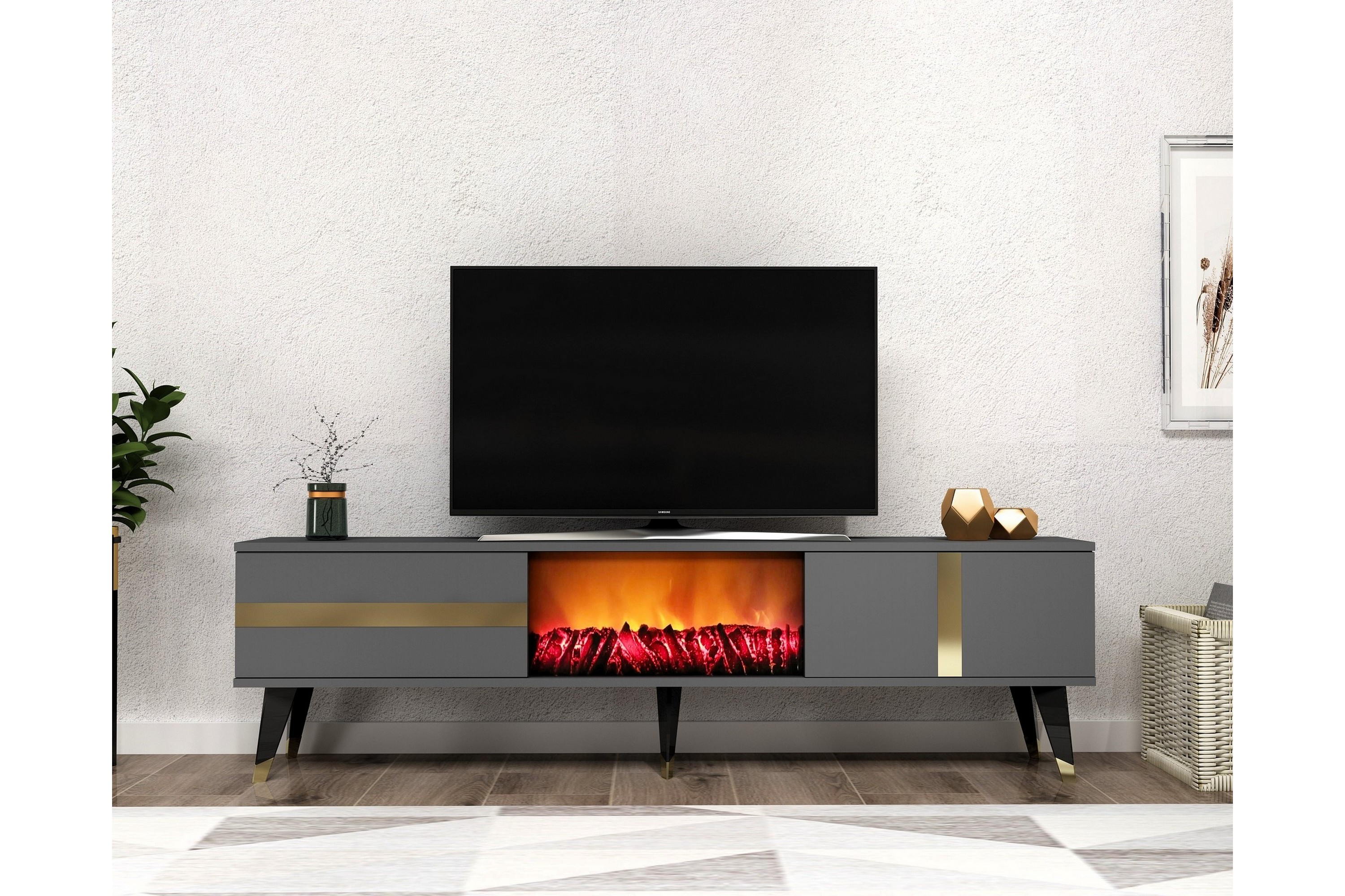 tv-bänk vania 150 cm - guld