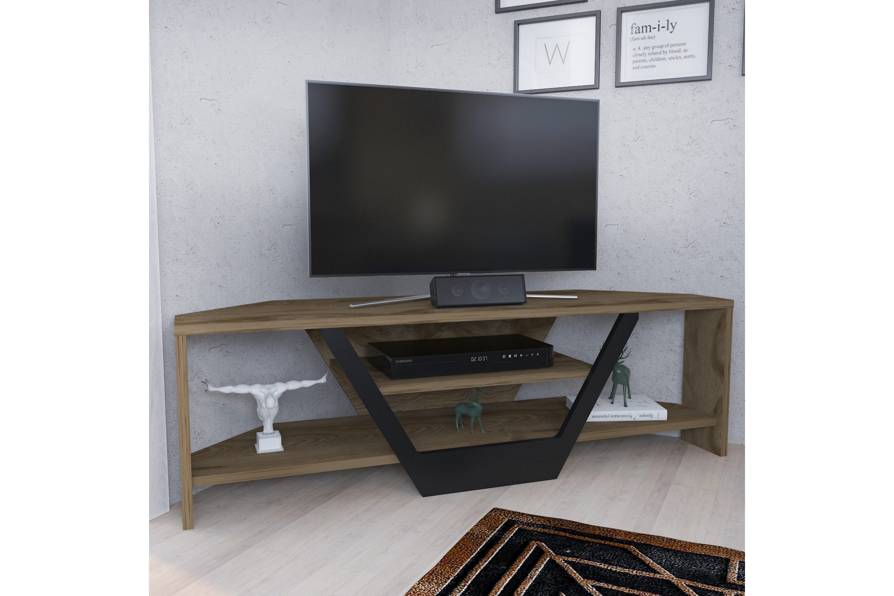 tv-bänk zakkum 120x36,8 cm - brun