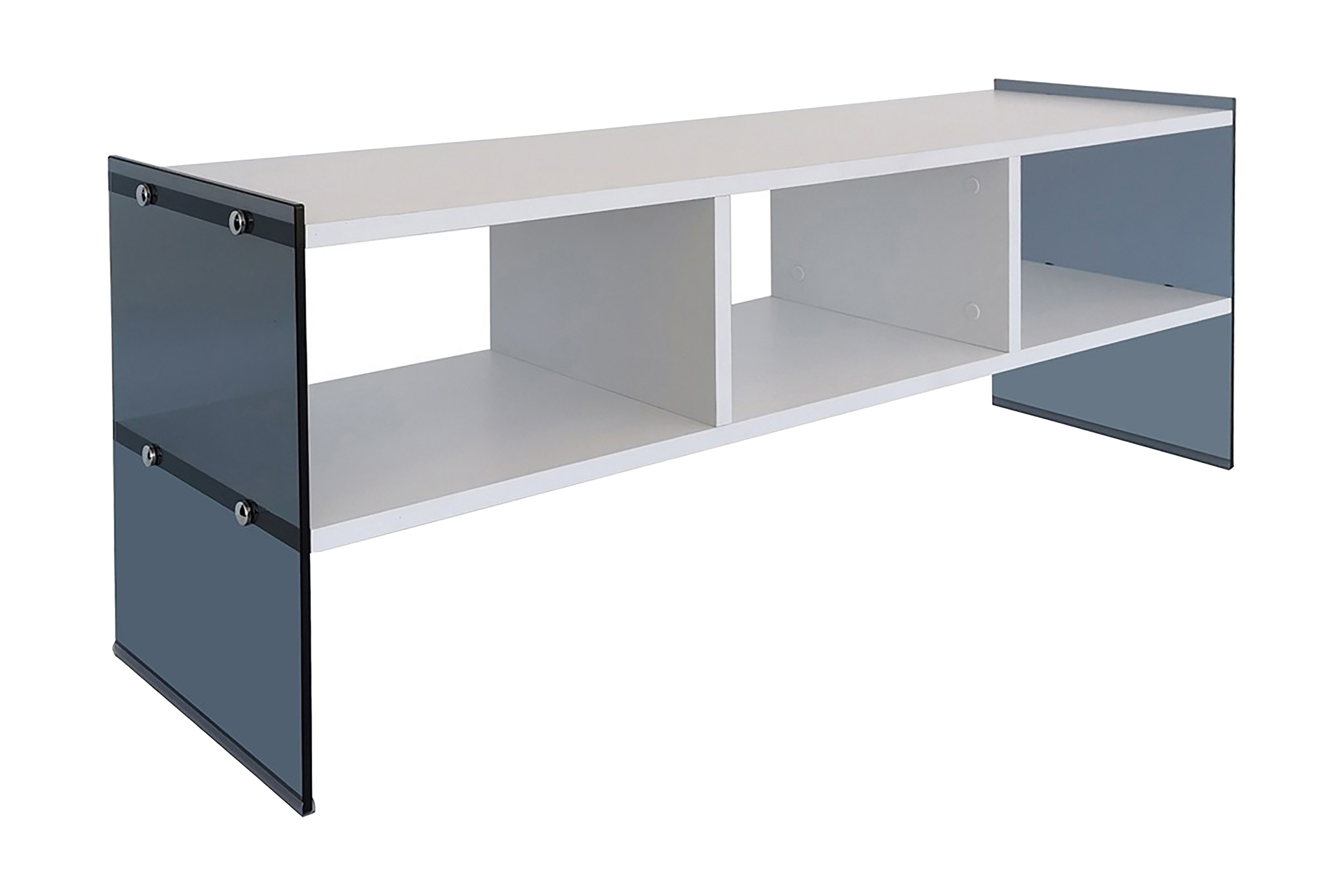 tv-bänk zazana 122 cm - vit/grå