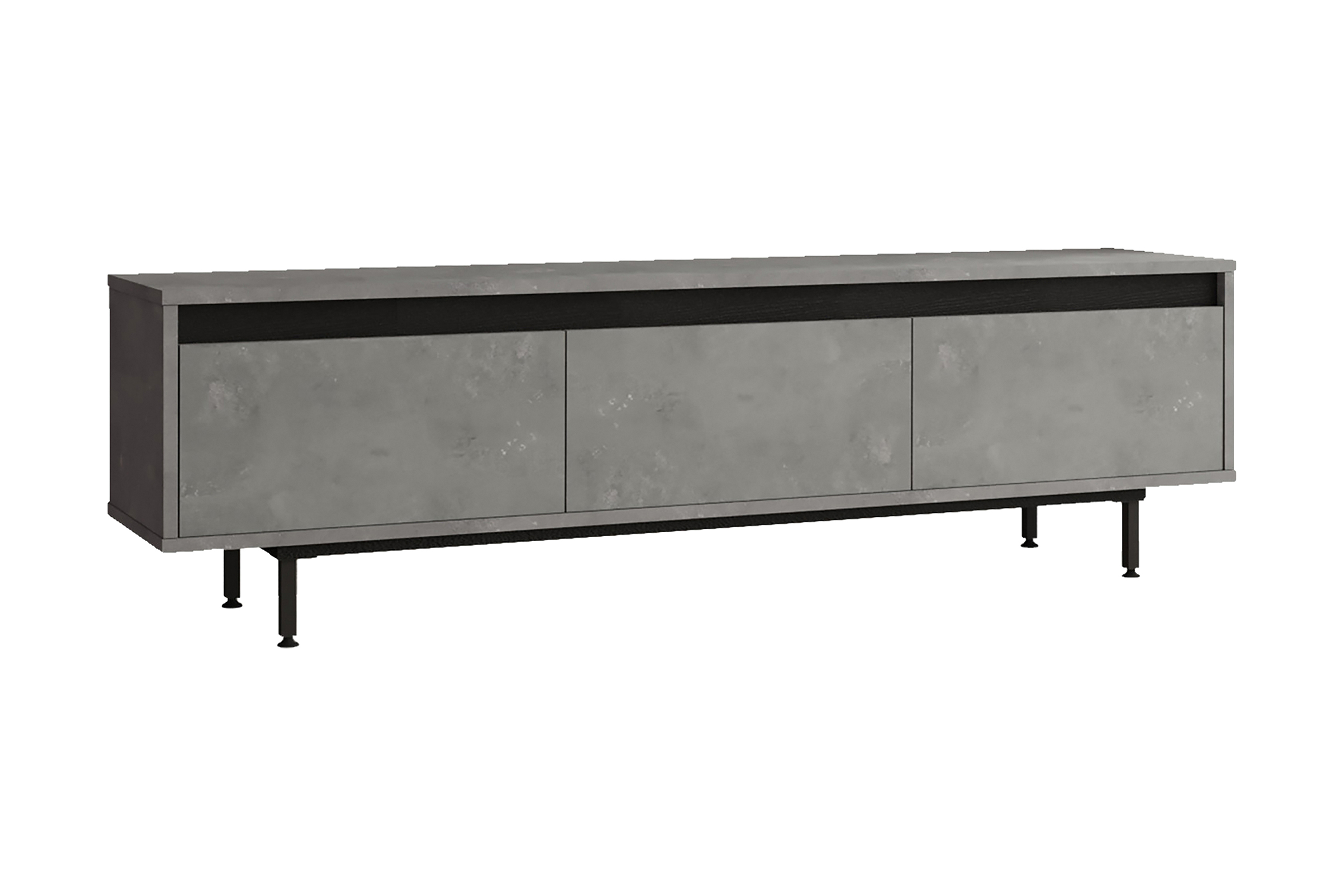 tv-bänk zeliv 160 cm - silver/svart
