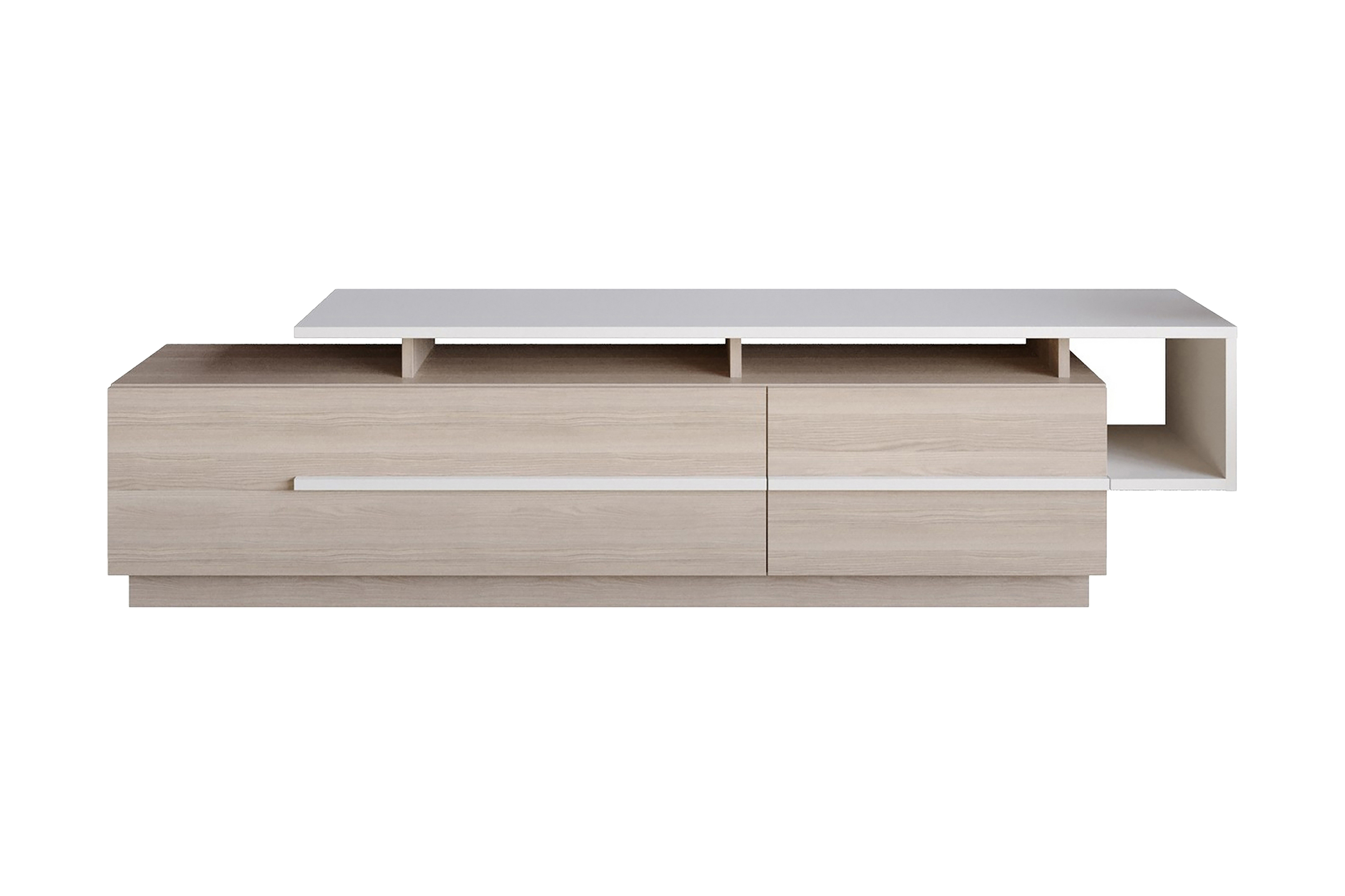 tv-bänk pianea 150 cm - natur/vit