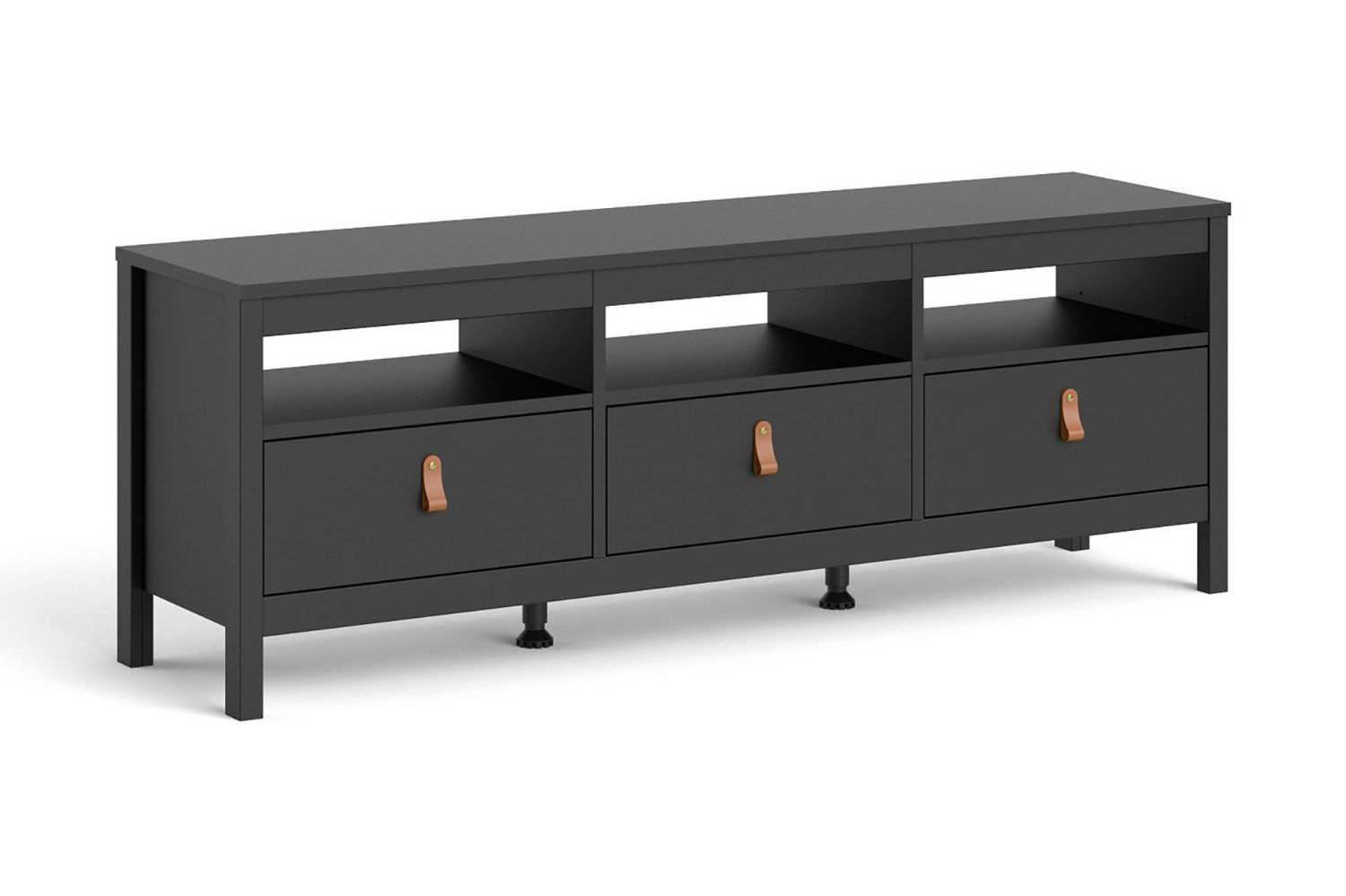 vallvidera tv-bänk 151 cm - svart/natur