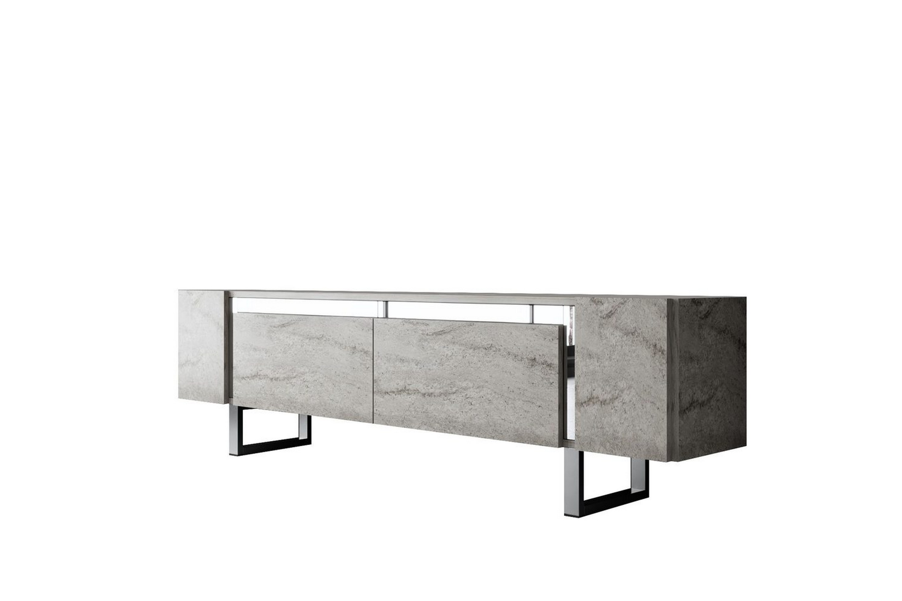 tv-bänk sozi travertin / argentu - travertin / argentu