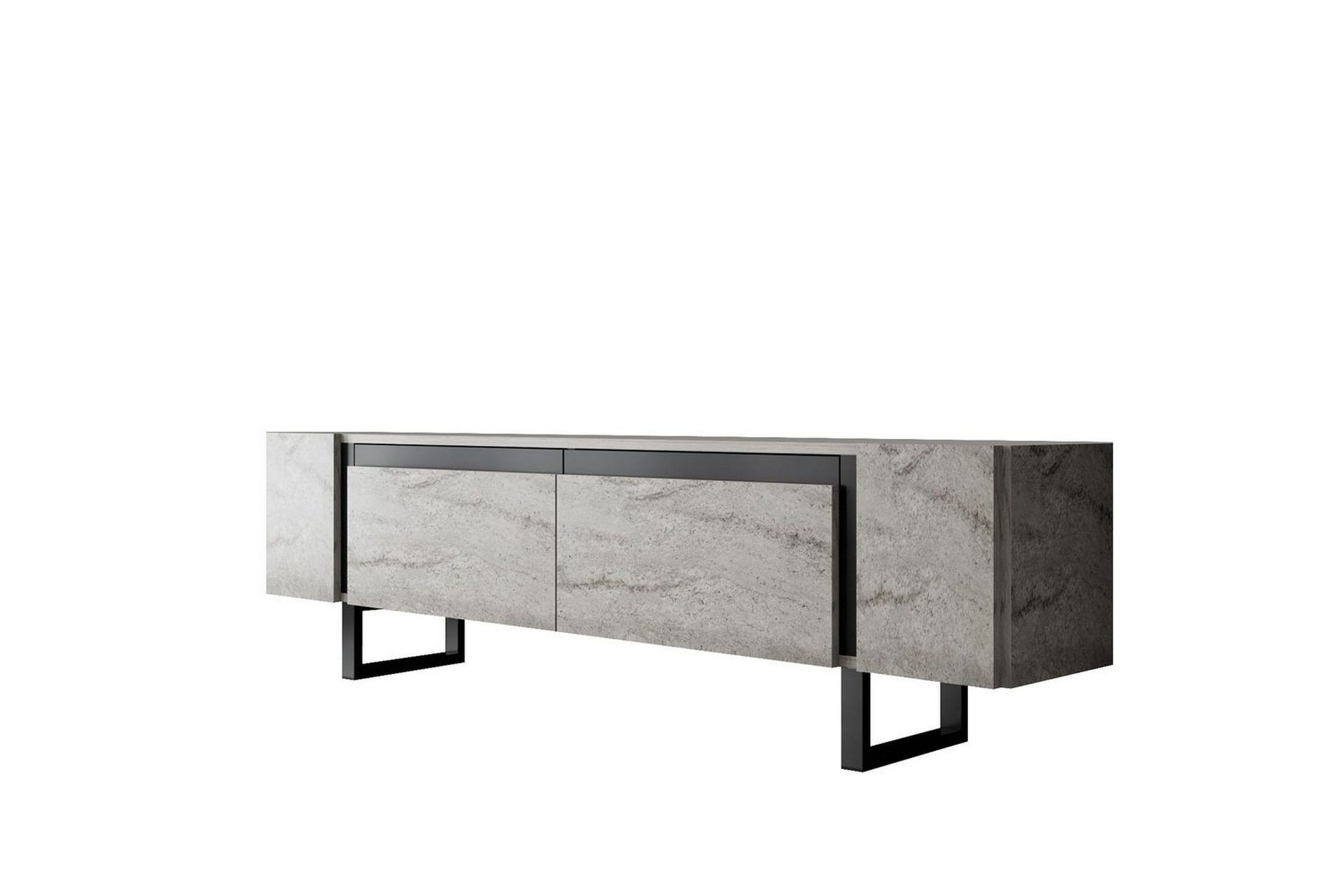 TV-b&auml;nk Sozi Travertin / Svart - Travertin / Svart