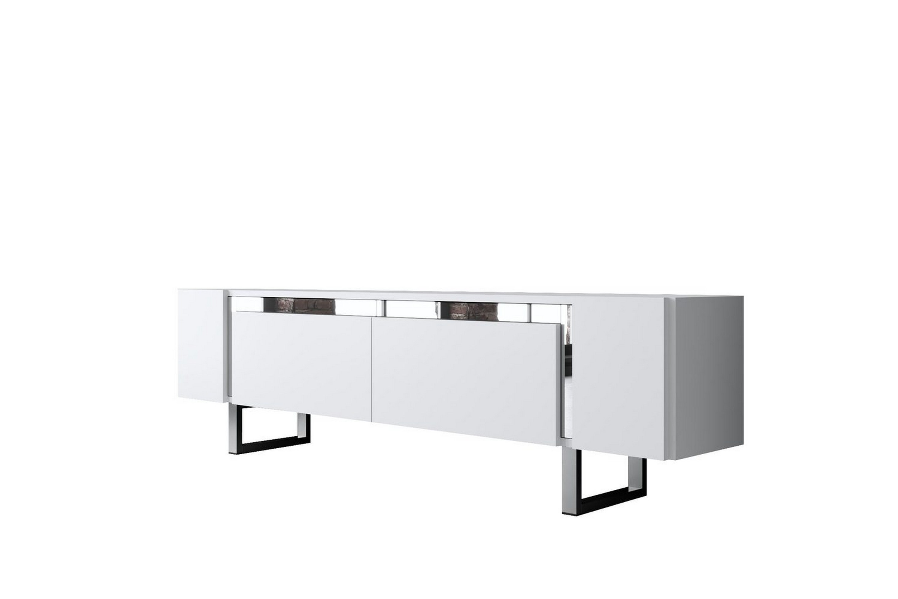 tv-bänk sozi vit / argentu - vit / argentu