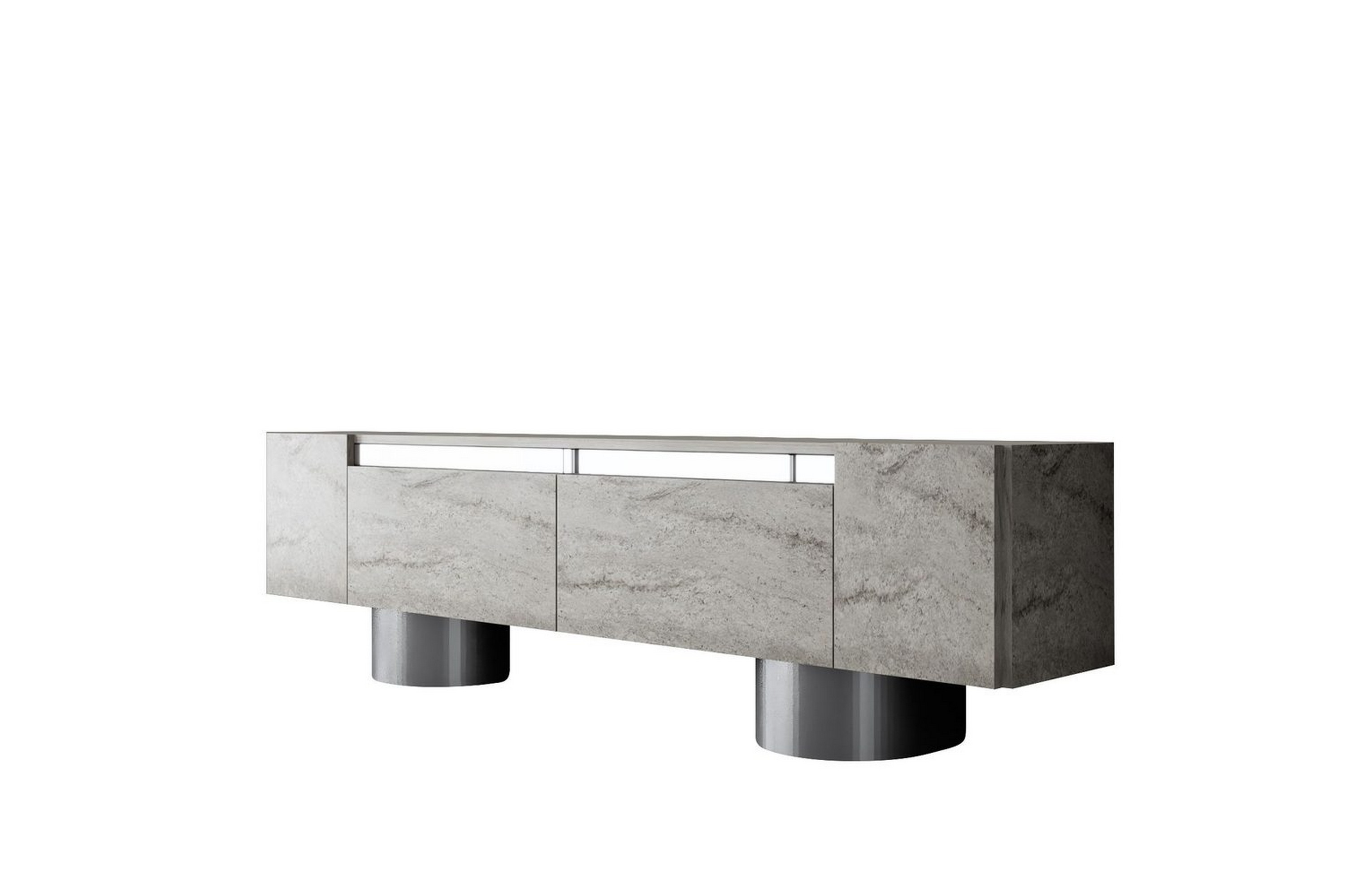 tv-bänk travertin / argentu - travertin / argentu