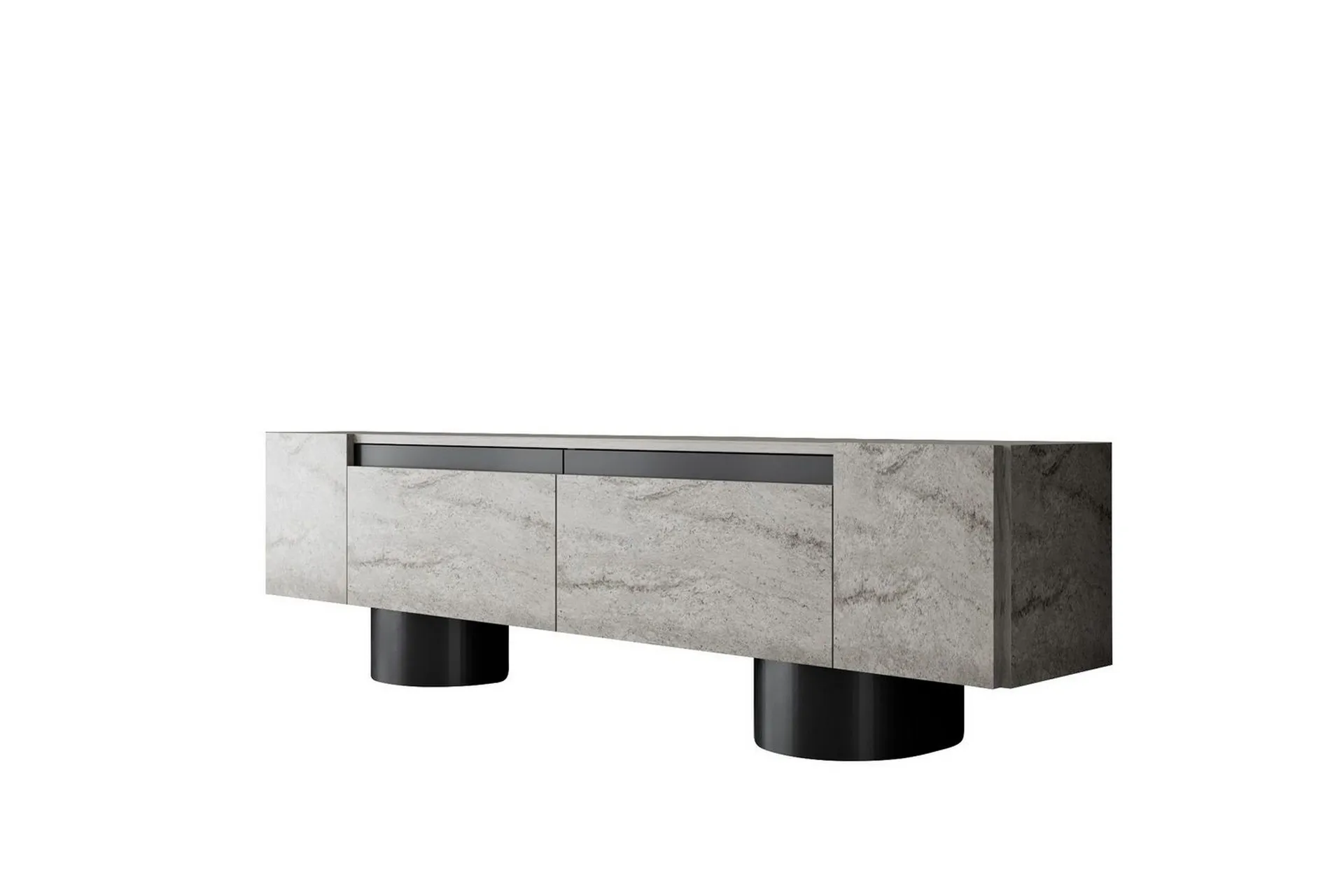 TV-b&auml;nk Travertin / Svart - Travertin / Svart