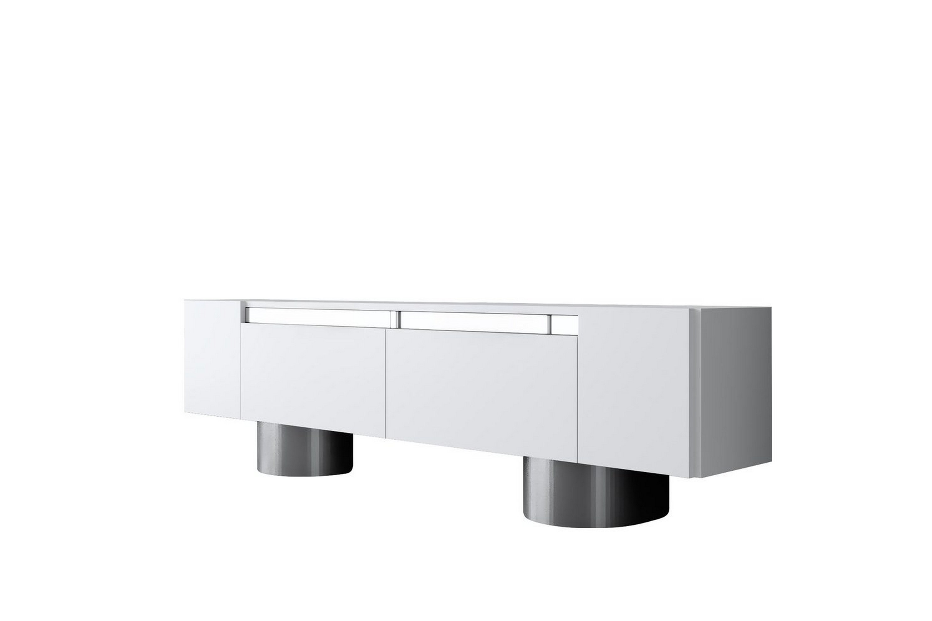 tv-bänk vit / argentu - vit / argentu