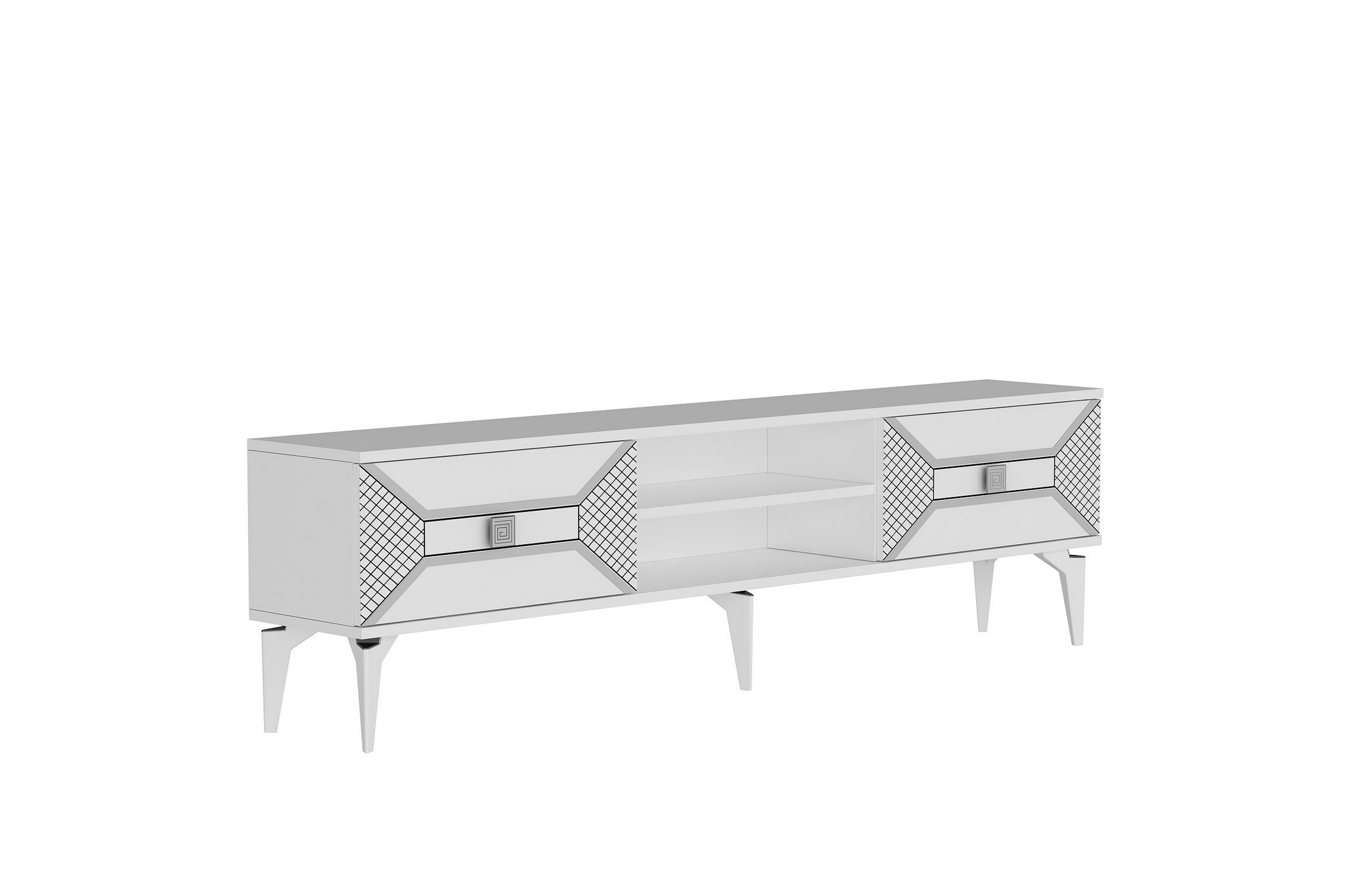 Tv-bänk Yumedi 150 cm Vit/Silver