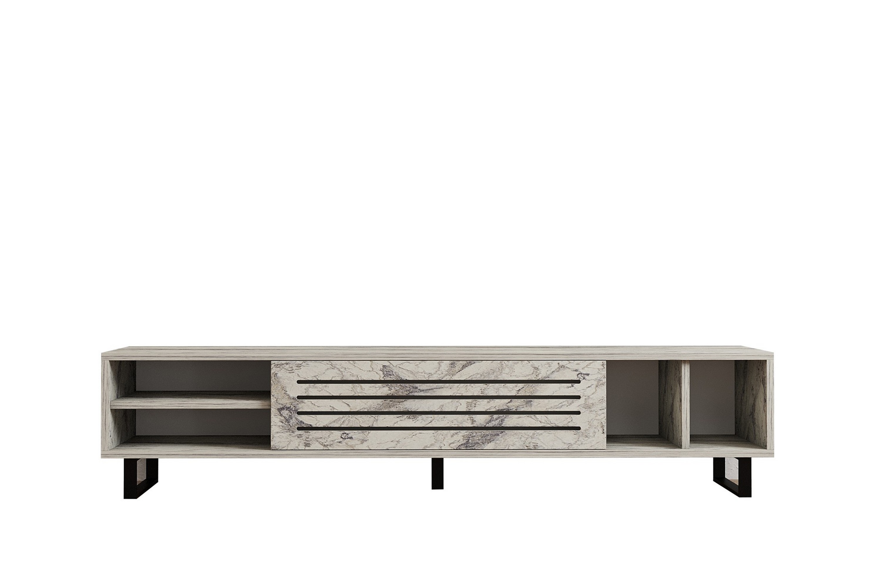 tv-bänk paqus 160 cm - vit marmor