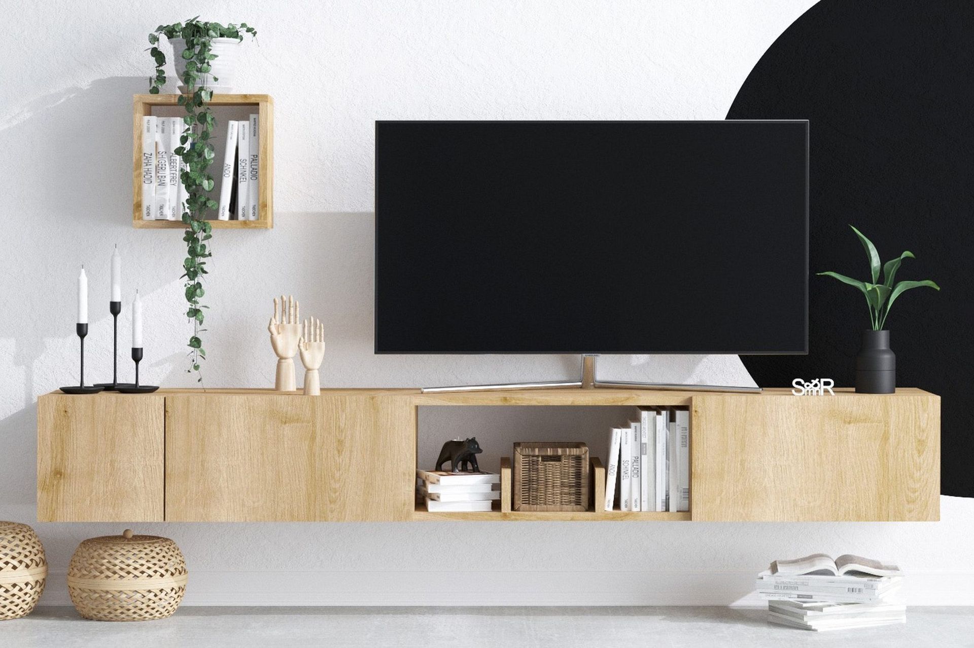 Desgrar Tv-möbelset 180x25 cm - Natur