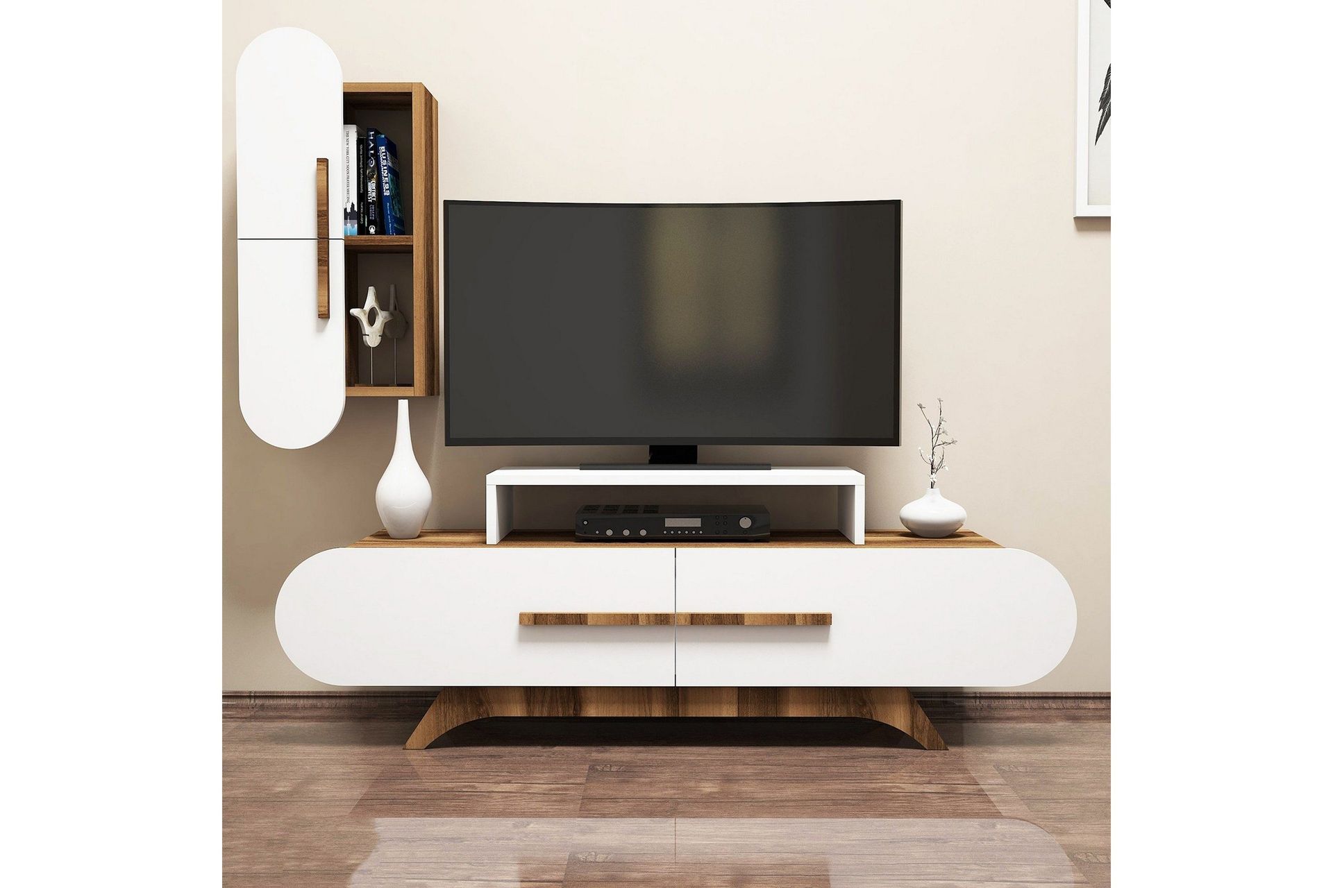 Hovdane TV-Möbelset 145 cm - Brun/Vit
