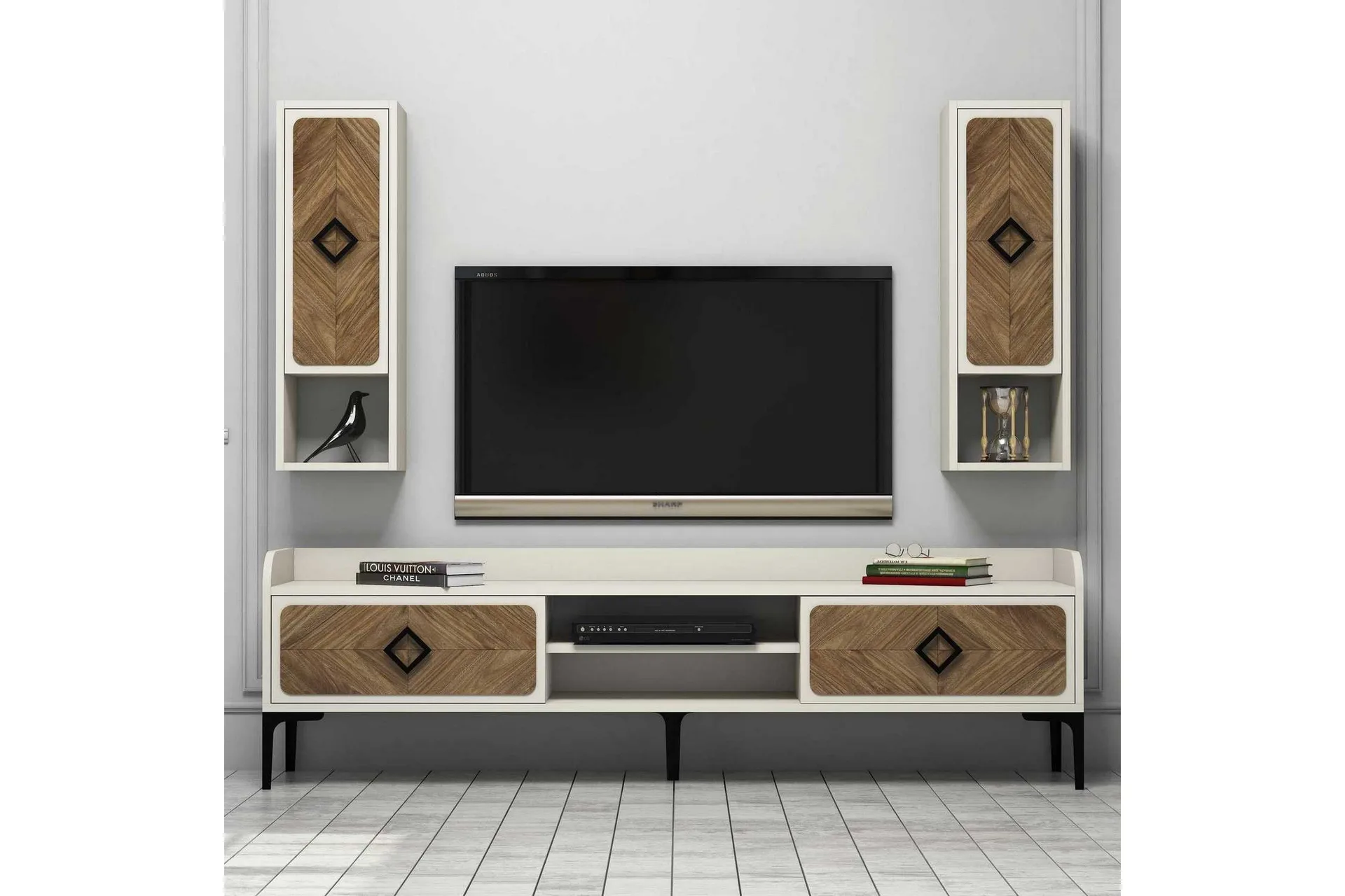 Hovdane TV-Möbelset 180 cm - Brun/Vit