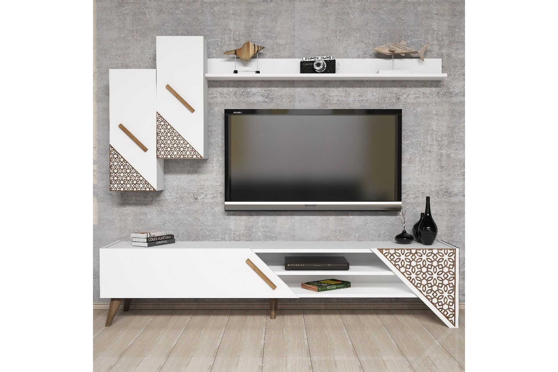 Hovdane TV-Möbelset 180 cm - Vit