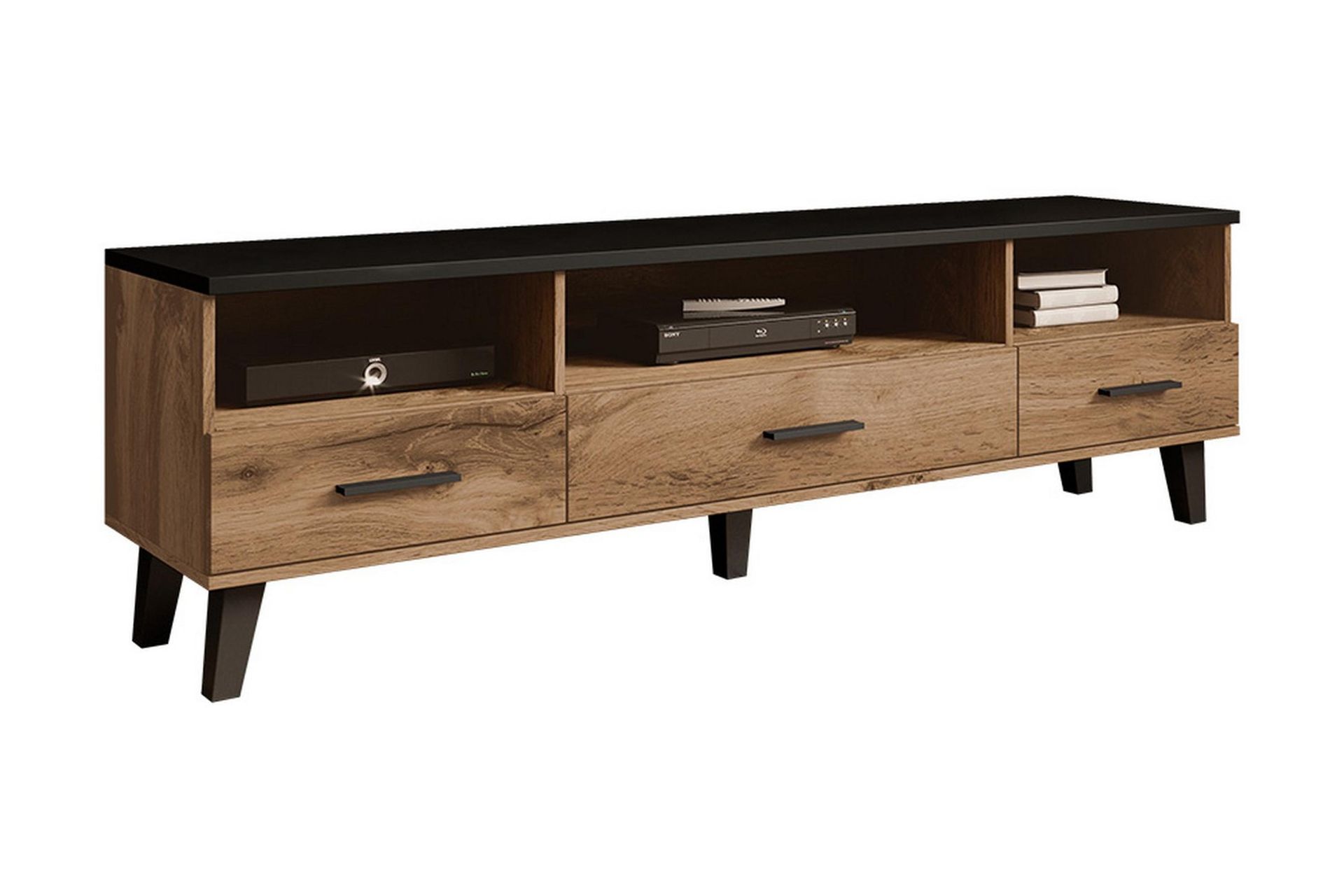 Kardos Tv-möbelset 180 cm - Natur/Svart