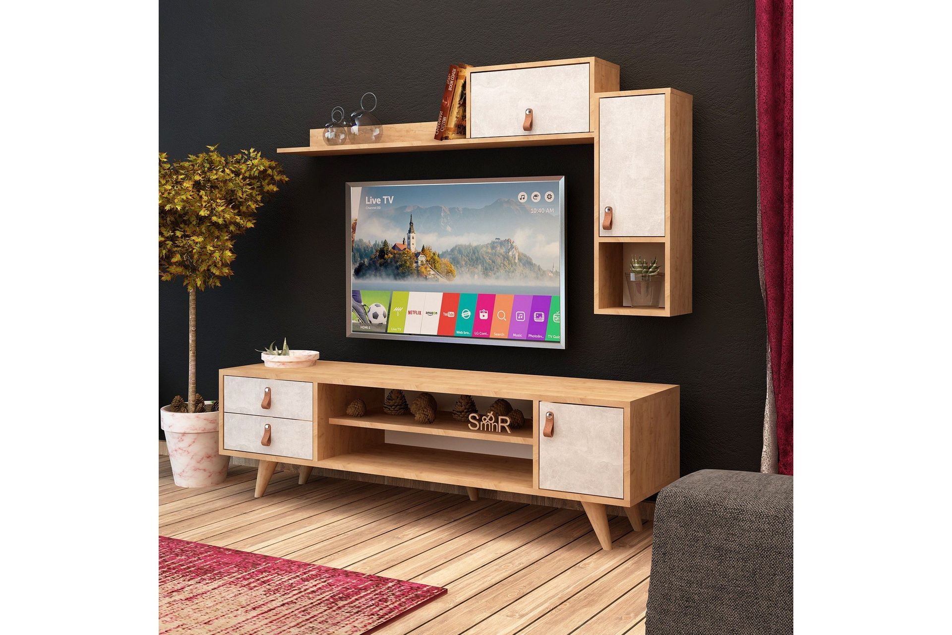 Mod Design Mediaförvaring - Trä/Vit