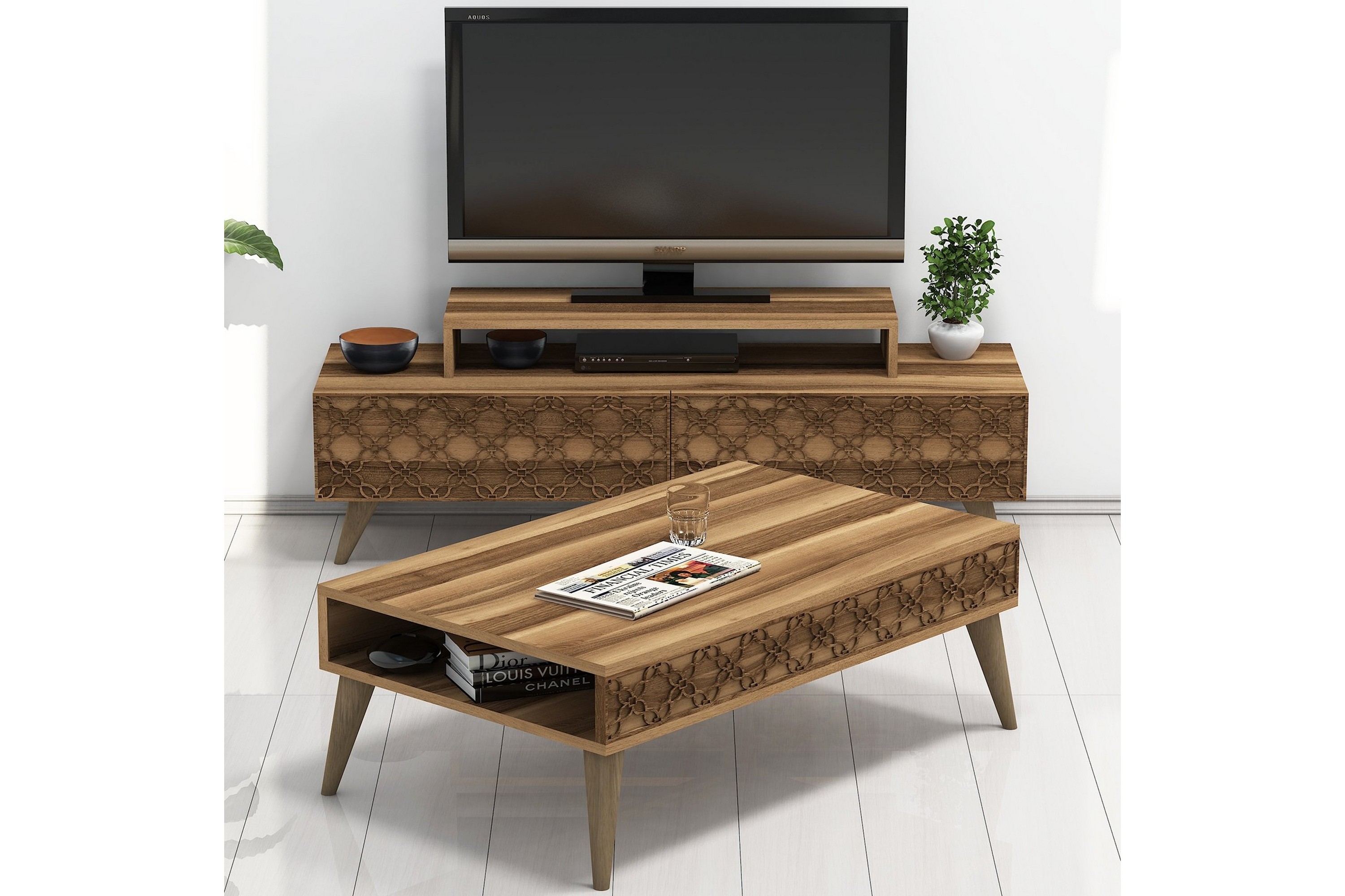 TV-Möbelset Amtorp 140 cm Brun