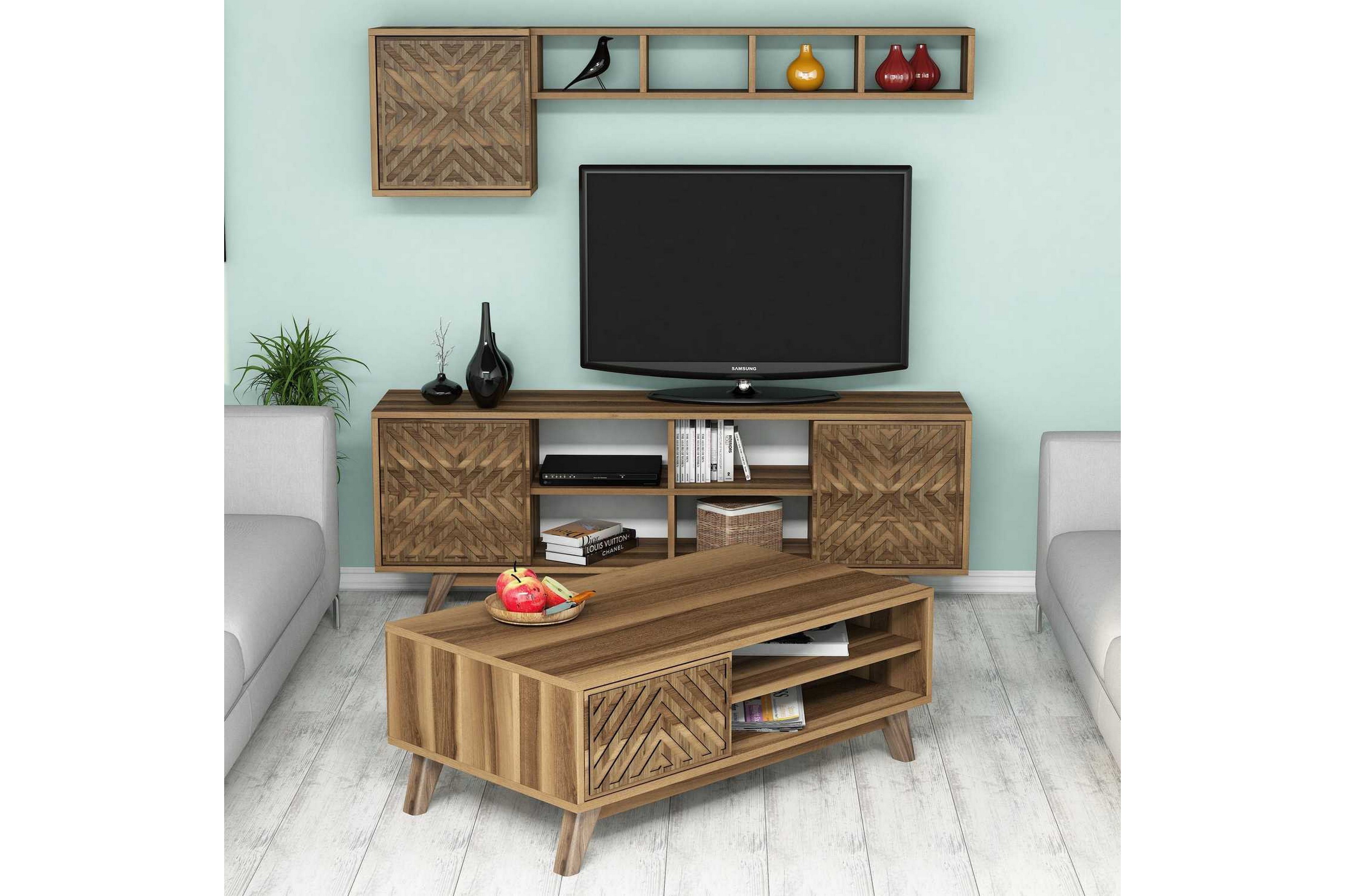 TV-Möbelset Amtorp 160 cm Ek/Brun