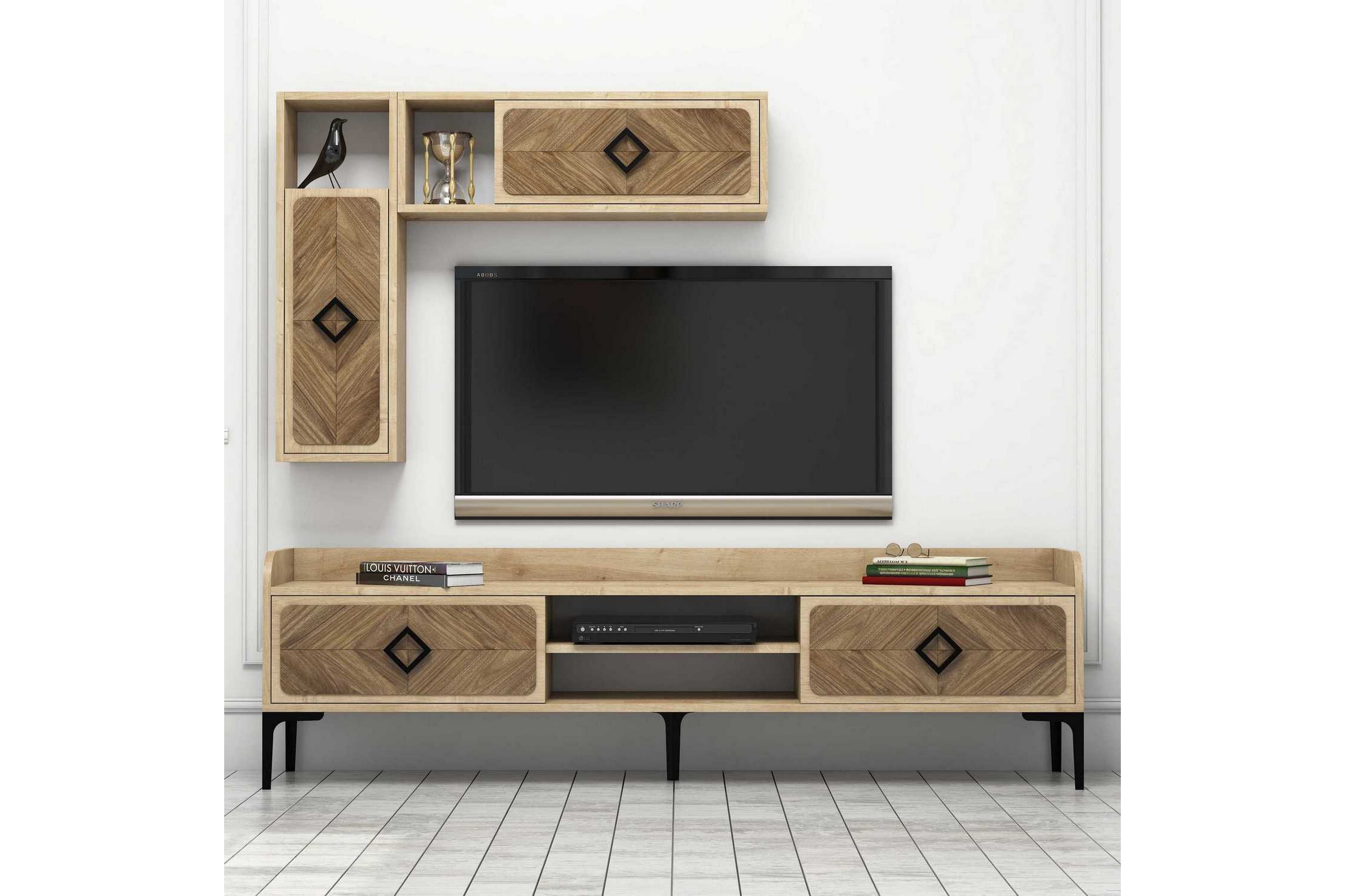 TV-Möbelset Amtorp 180 cm Brun/Ek